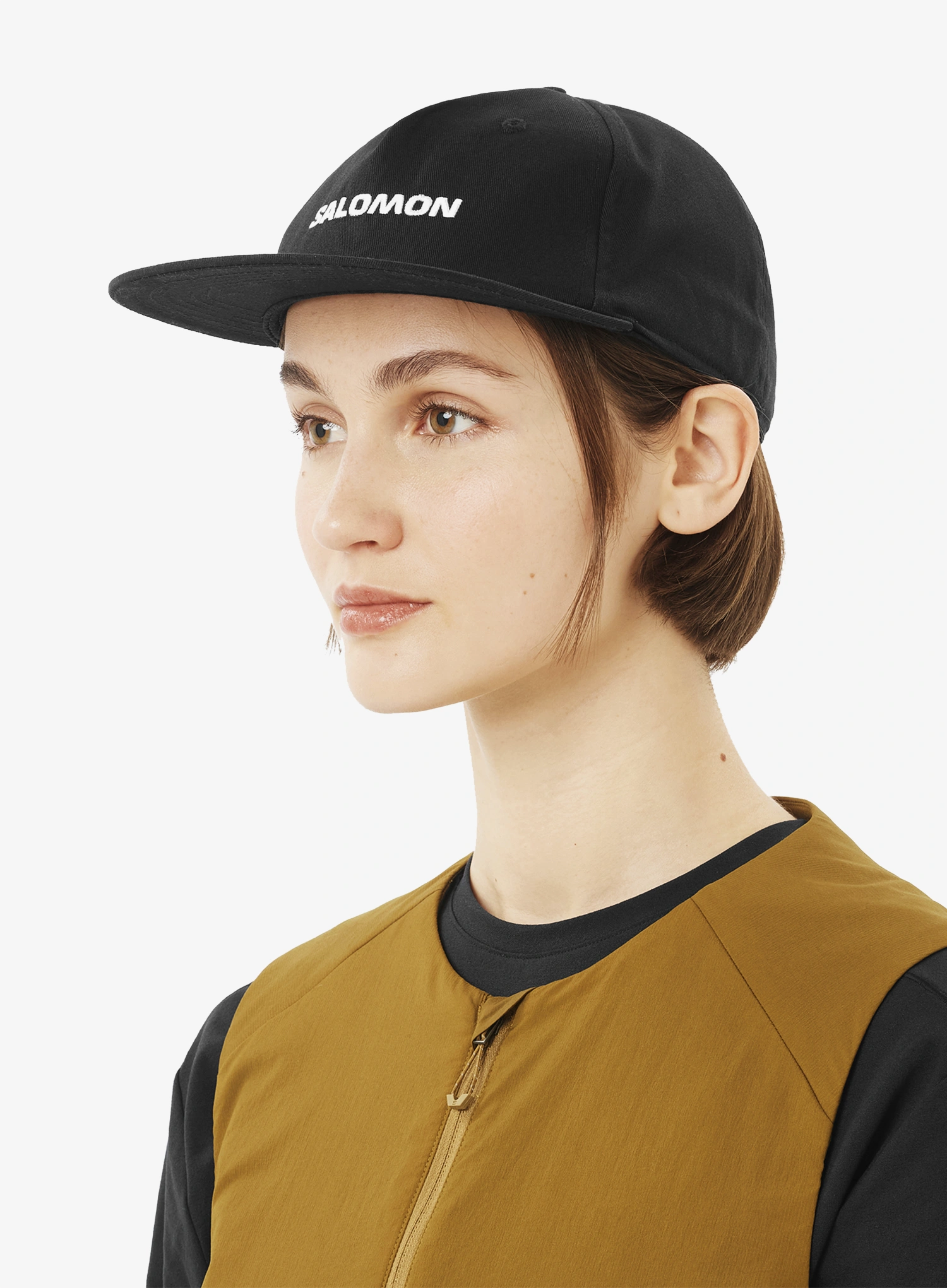 Šiltovka Salomon Logo Flat Cap - deep black
