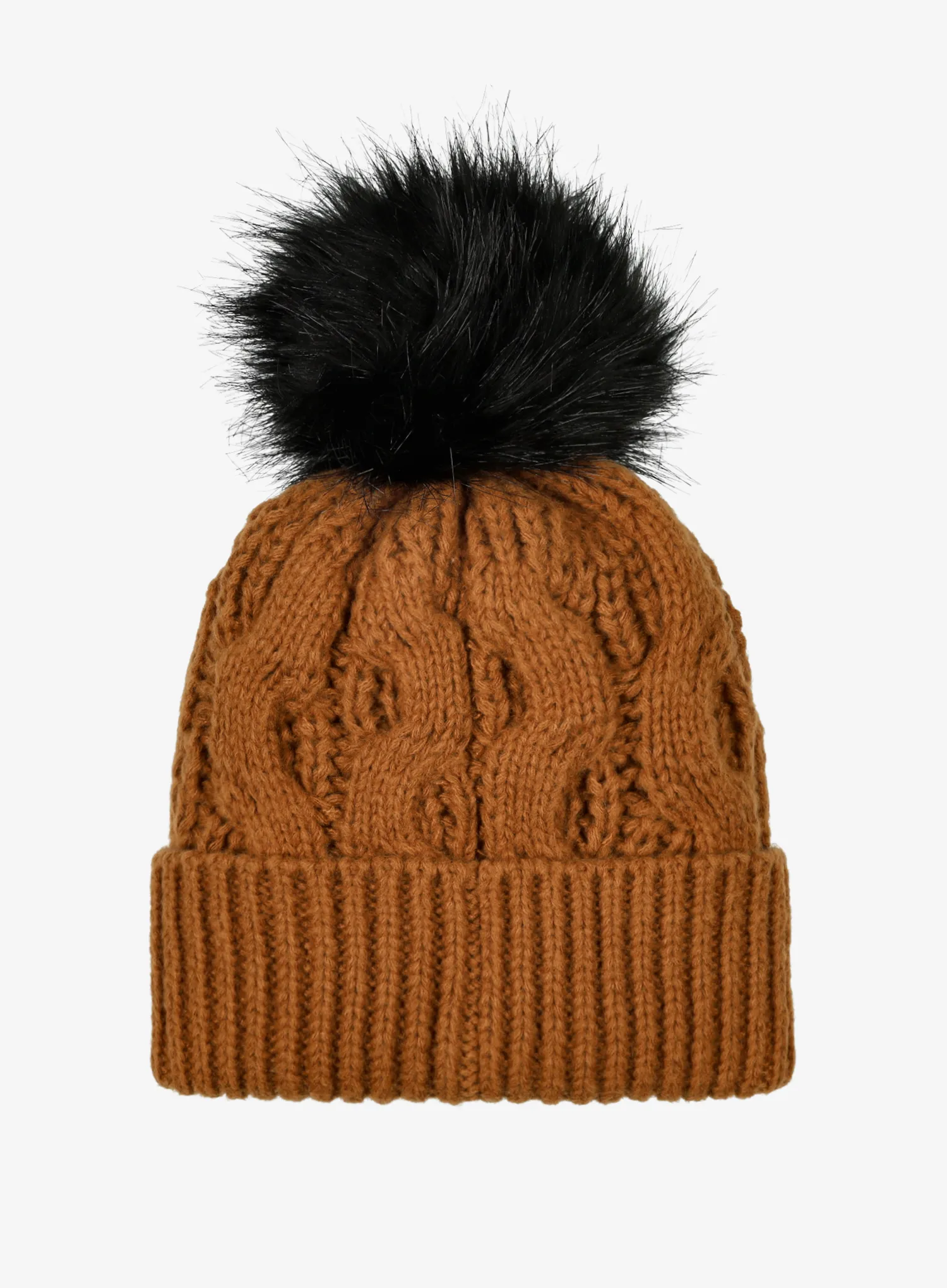 Dámska zimná čiapka Columbia Boundless Days Cable Knit Pom Beanie - camel brown