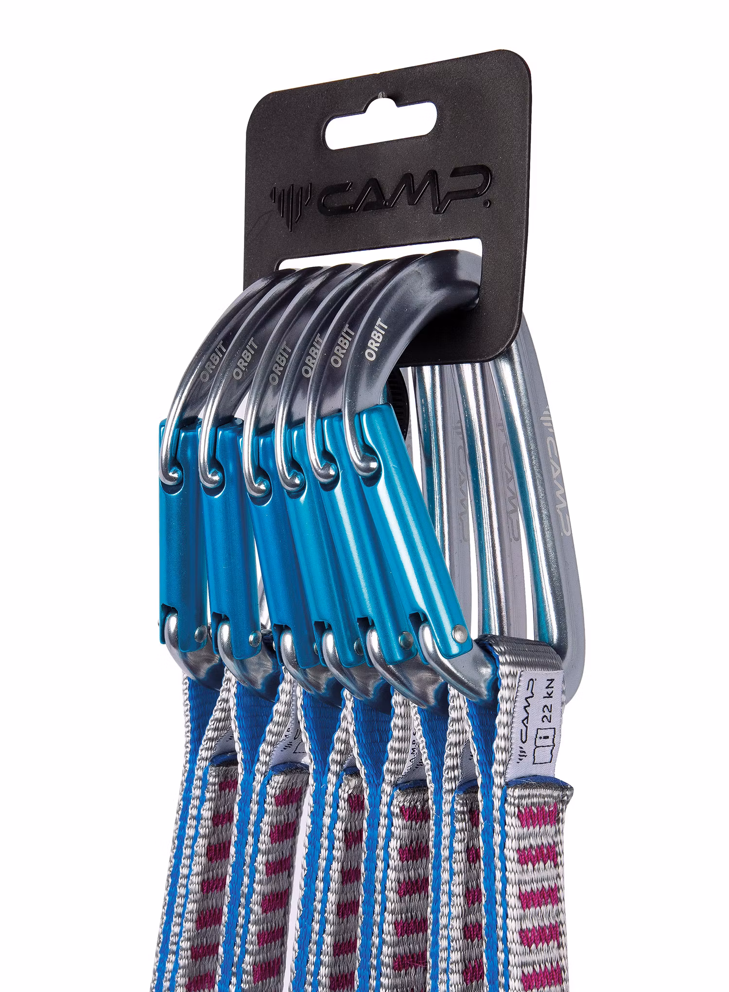 Lezecké expresky Camp Orbit Express KS 12 cm 6-Pack - grey/blue/fuchsia