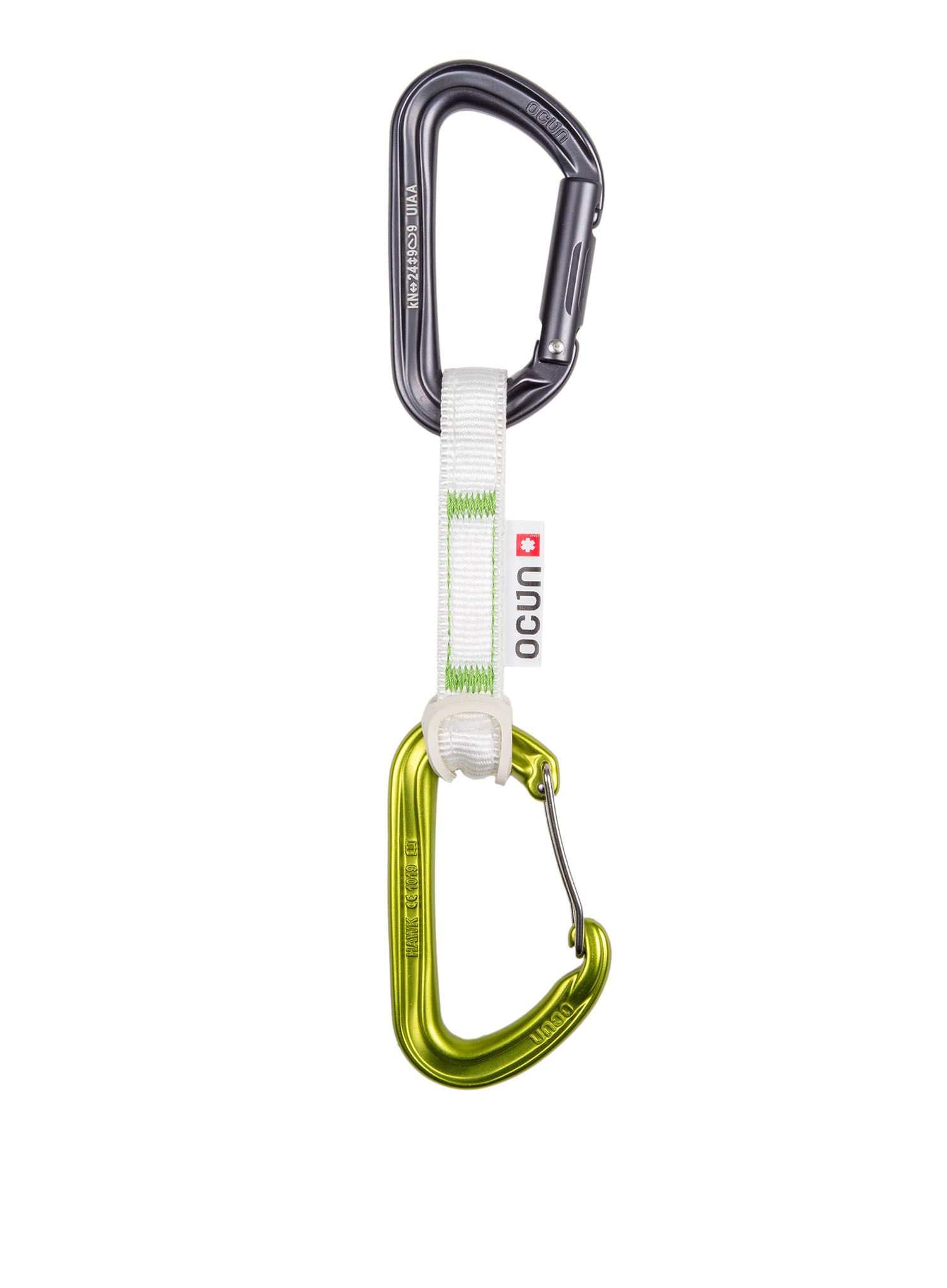 Lezecké expresky Ocun Hawk QD Combi Bio-Dyn-Ring 15 mm 10 cm 6-pack - green