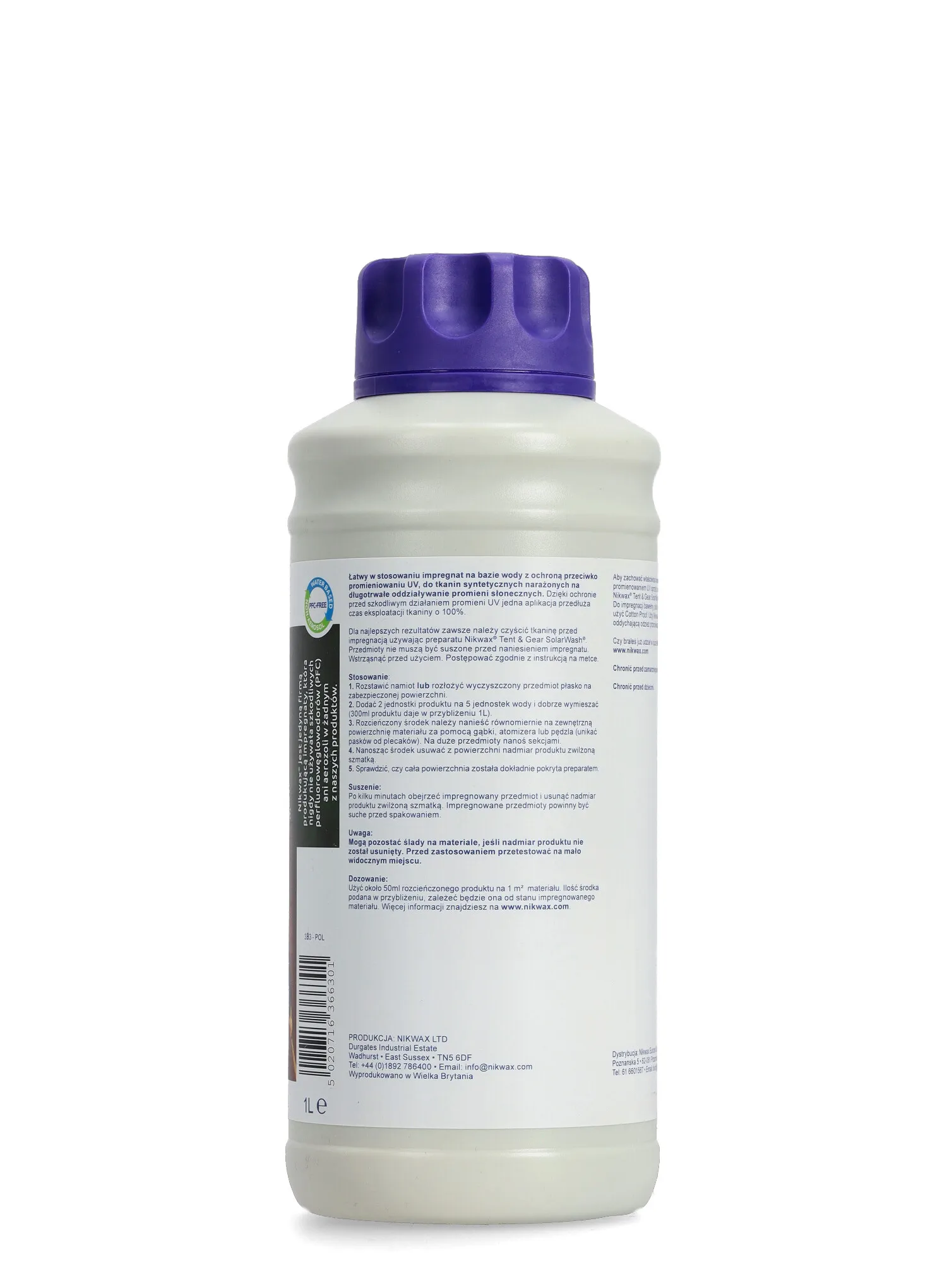 Impregnácia stanu Nikwax Tent&Gear SolarProof Concentrate 1l