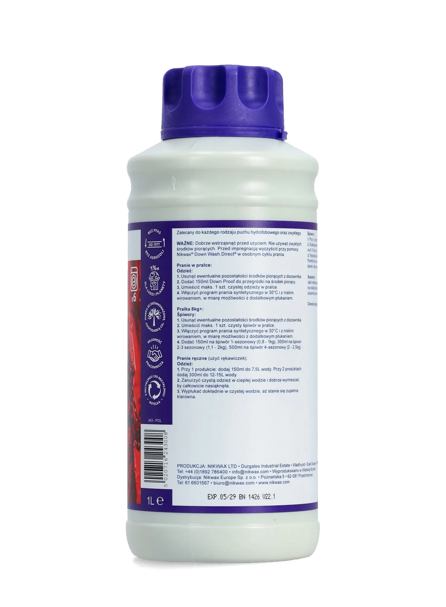 Impregnácia Nikwax Down Proof 1 L