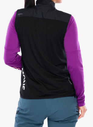 Cyklistická vesta dámska Mons Royale Diversion Merino Wind Vest - black/black