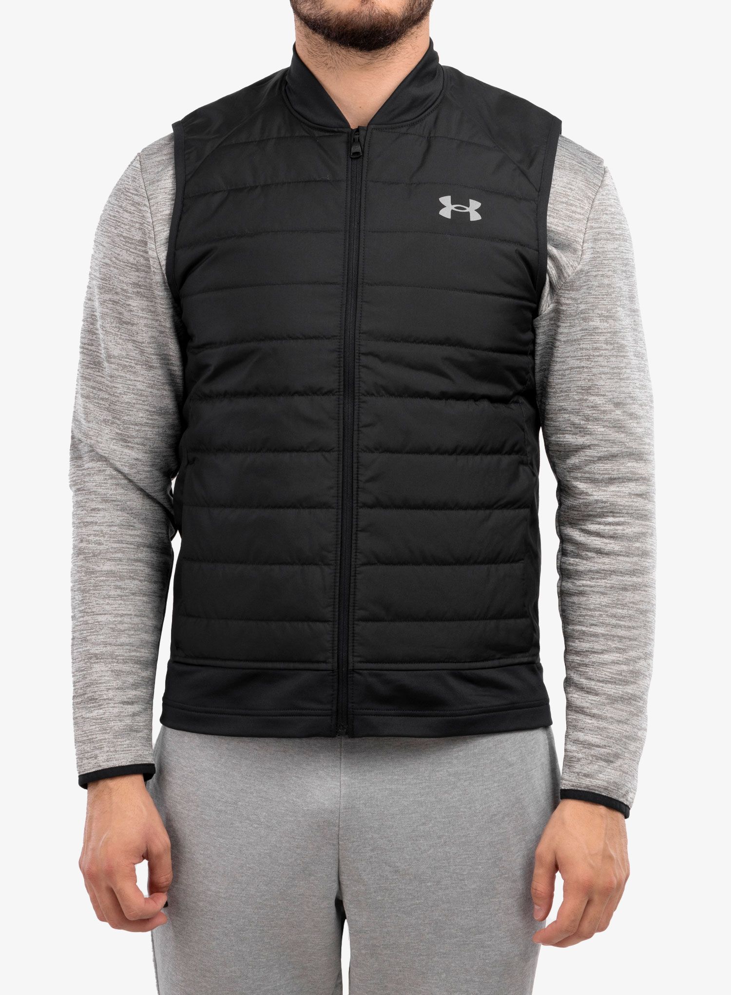 Pánska vesta Under Armour Run Insulate Vest - black/reflective