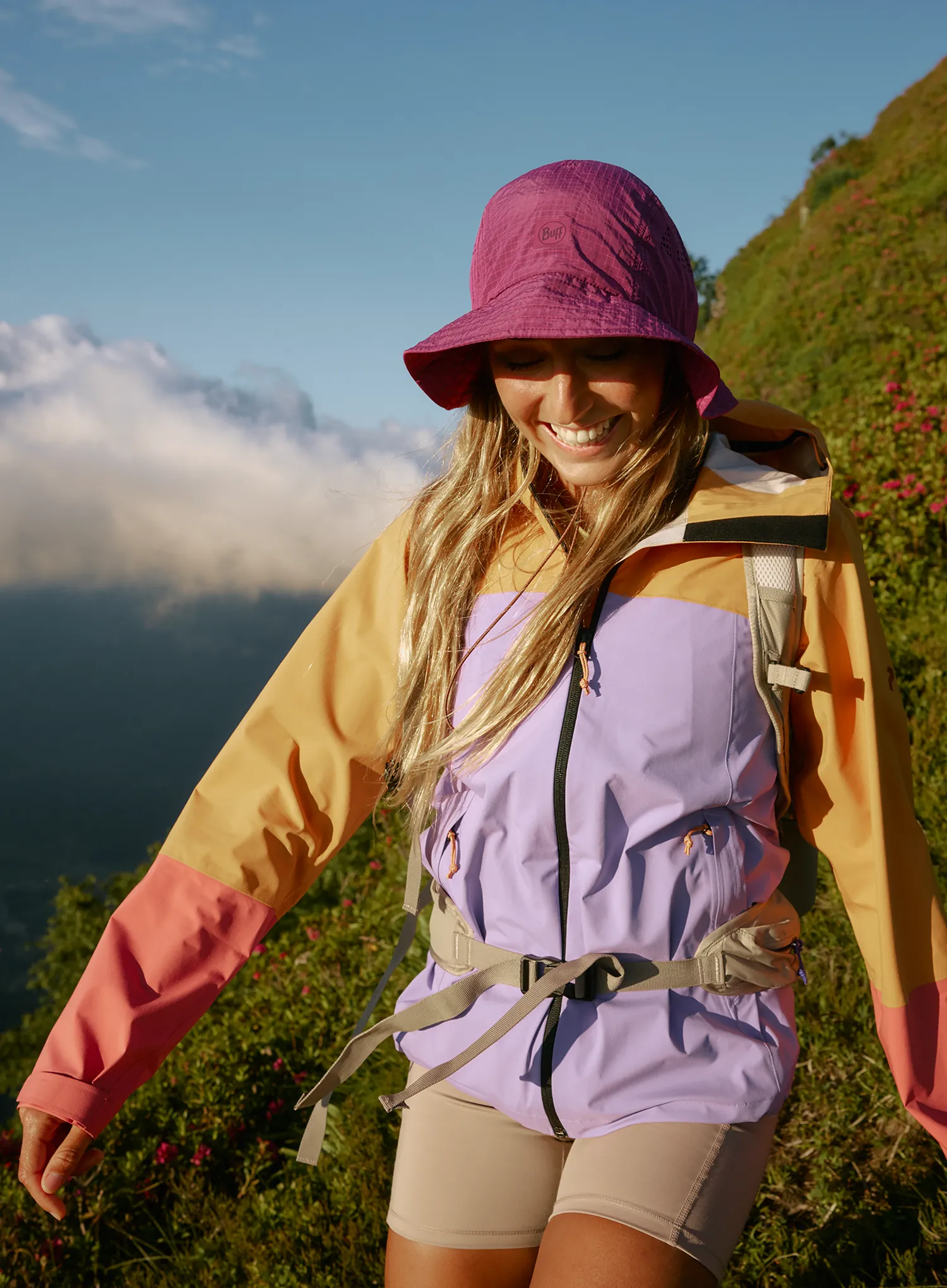 Klobúk Buff Go Bucket Hat - solid purplish