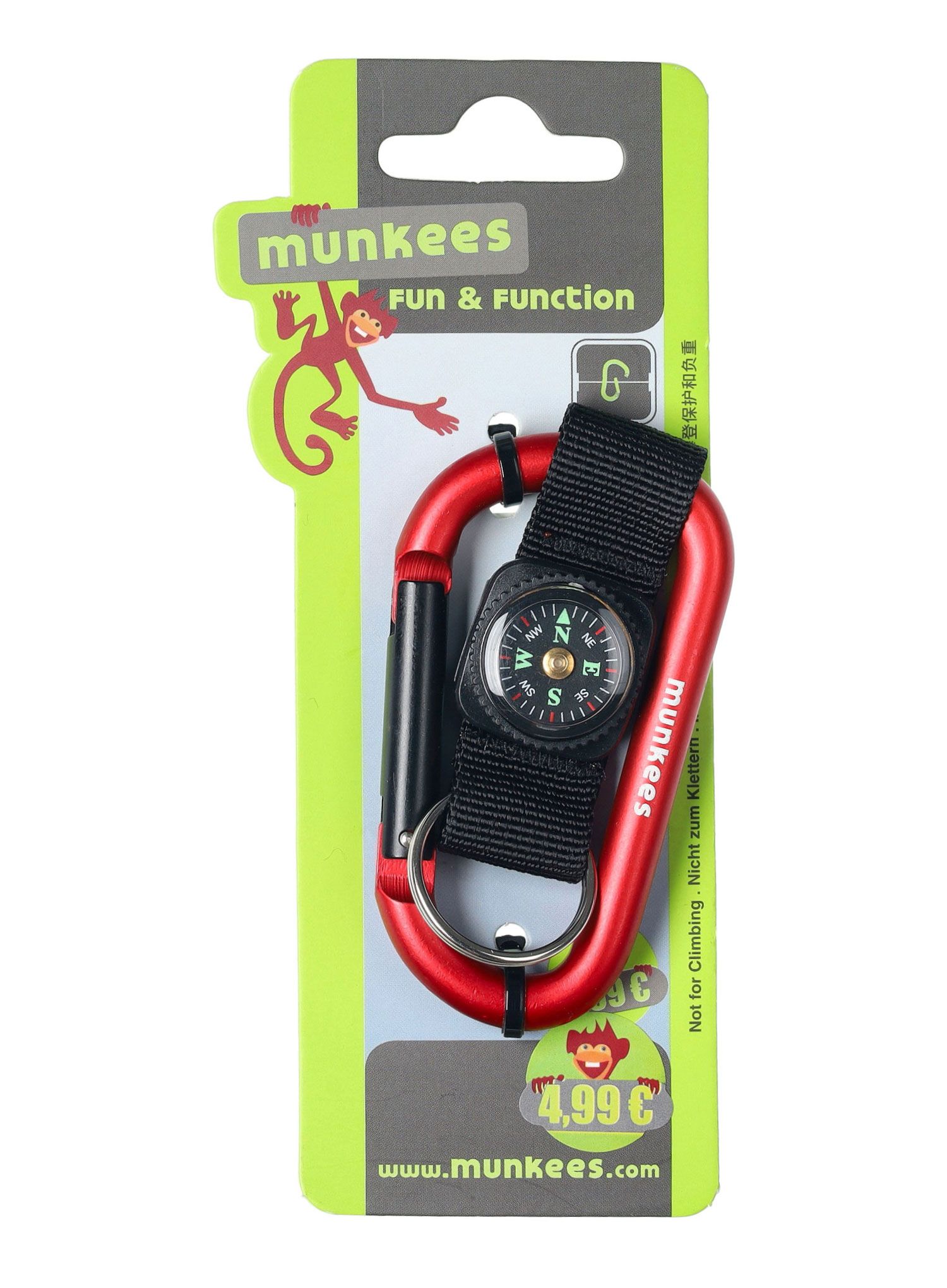 Karabínka Munkees Carabiner 8 mm w/Compass Strap