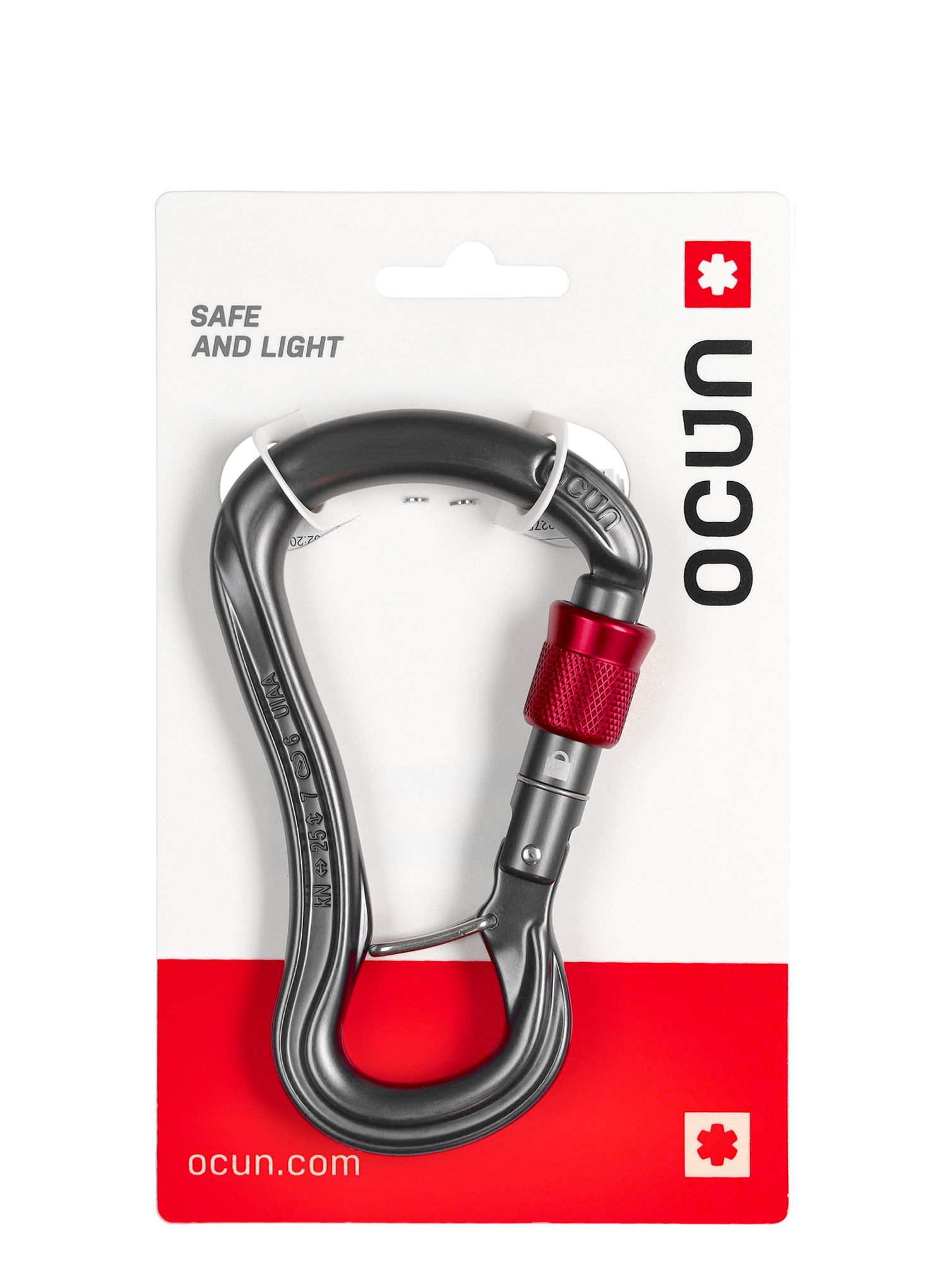 Karabína Ocun Condor HMS Screw - anthracite/red