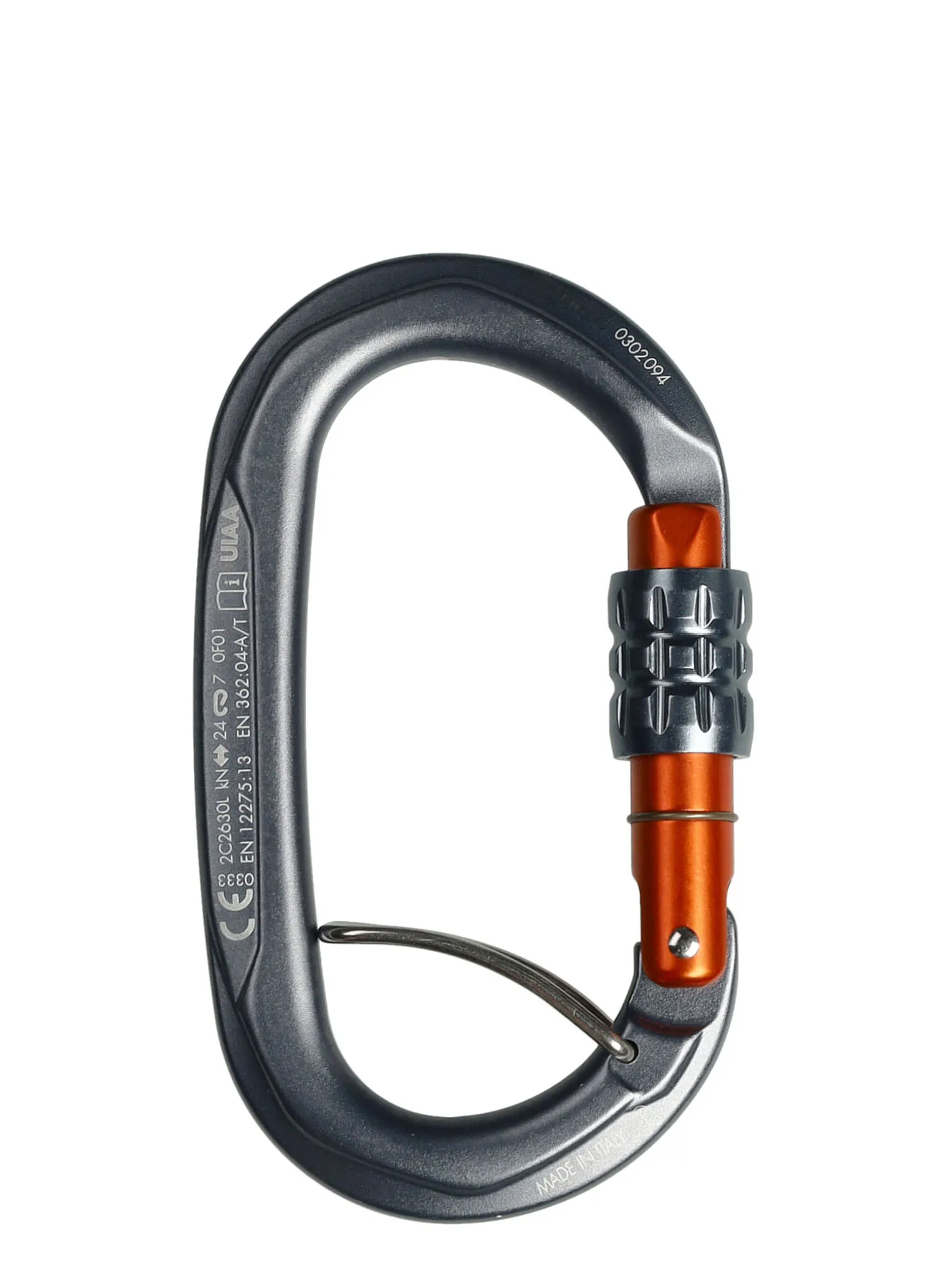 Karabína SKYLOTEC Obx SGL - titanium/grey/orange
