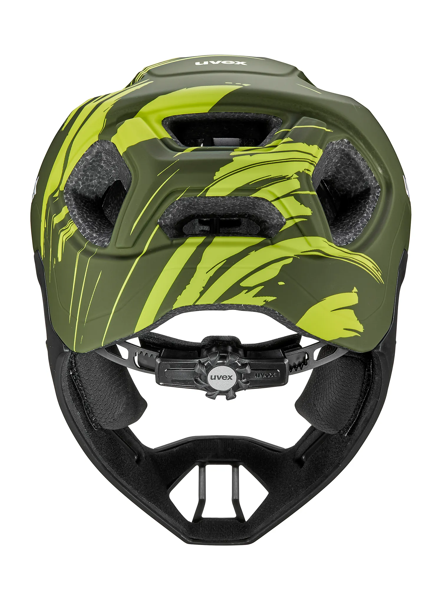 Detská prilba Uvex React Jr. Fullface - dark olive matt