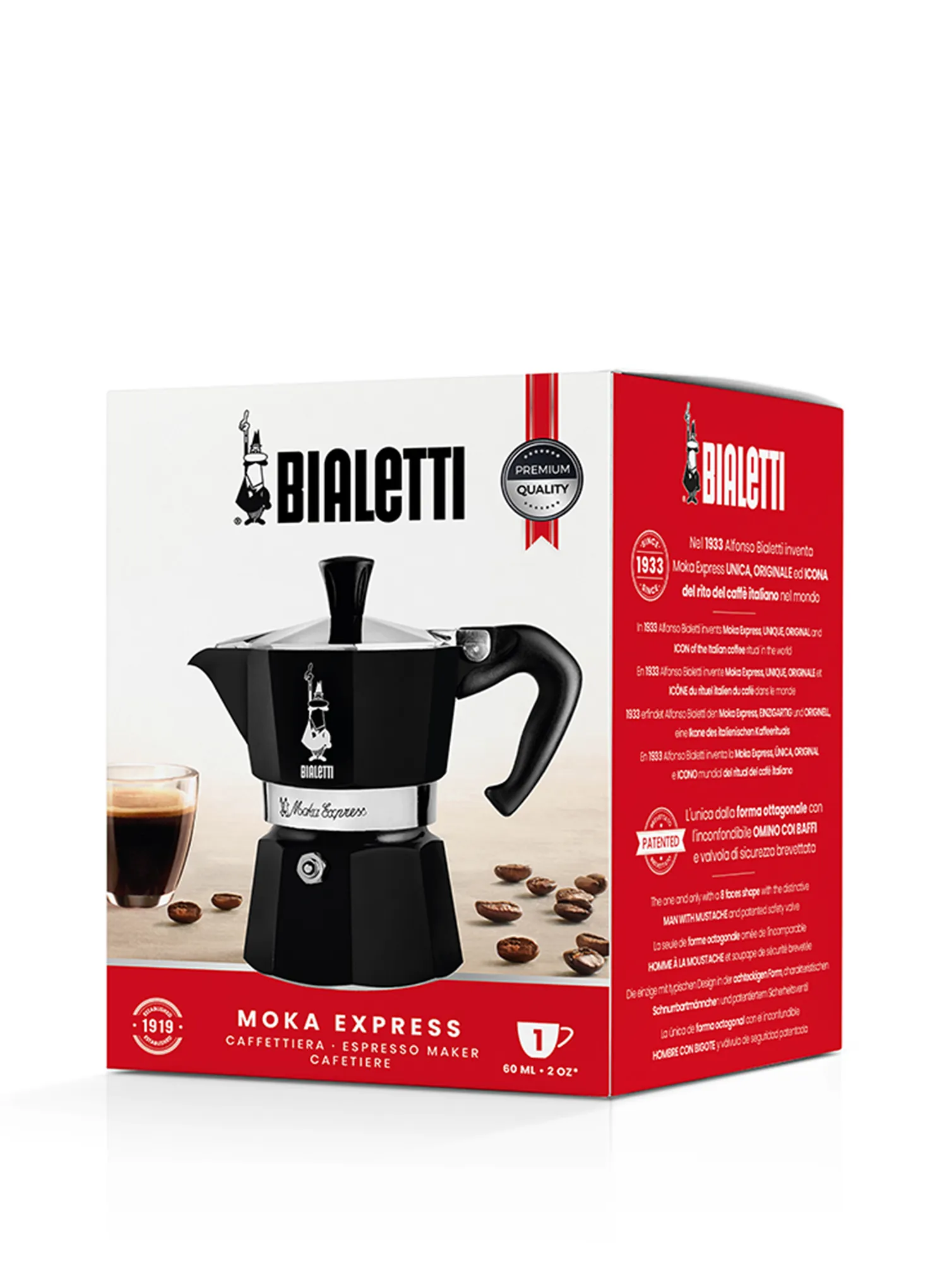 Turistický kávovar Bialetti Moka Express 1TZ - black