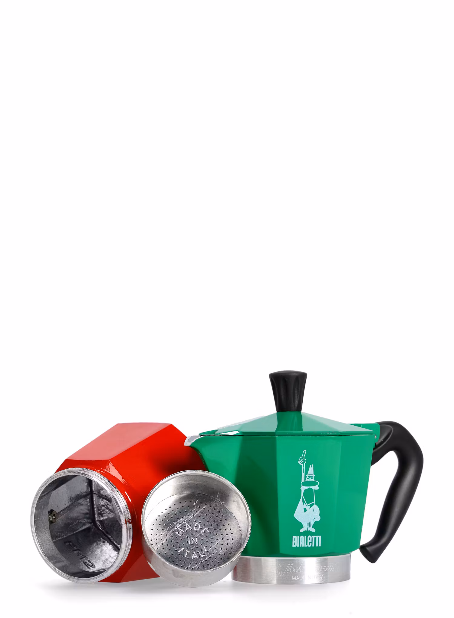 Turistický kávovar Bialetti Moka Express Italia 3TZ - red/grn