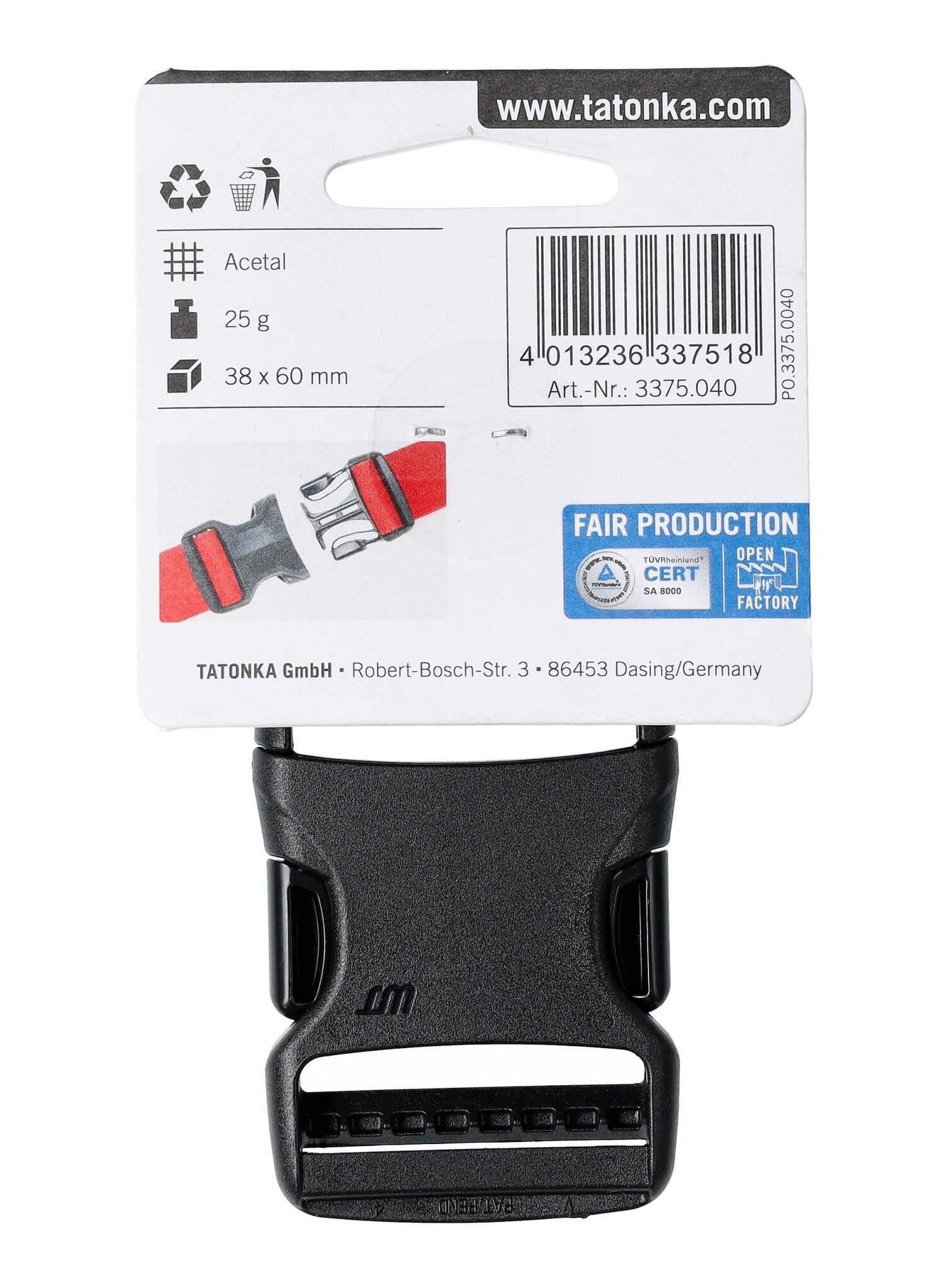 Pracka Tatonka SR-Buckle 38mm - black