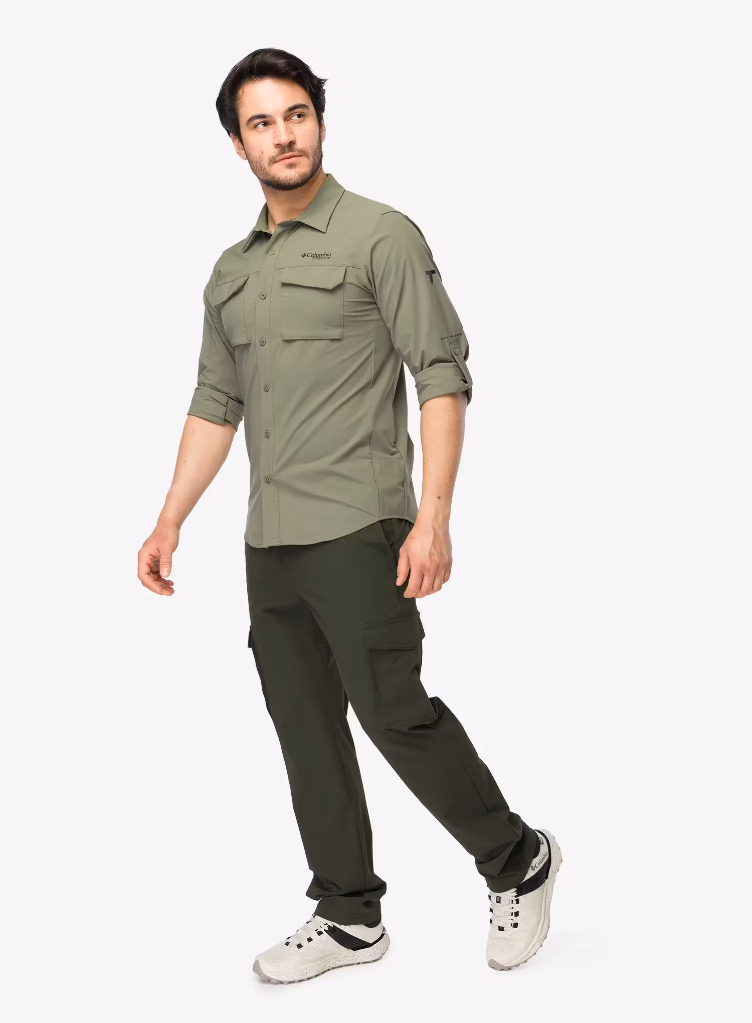 Košeľa Columbia Silver Ridge Elite Long Sleeve Woven - stone green