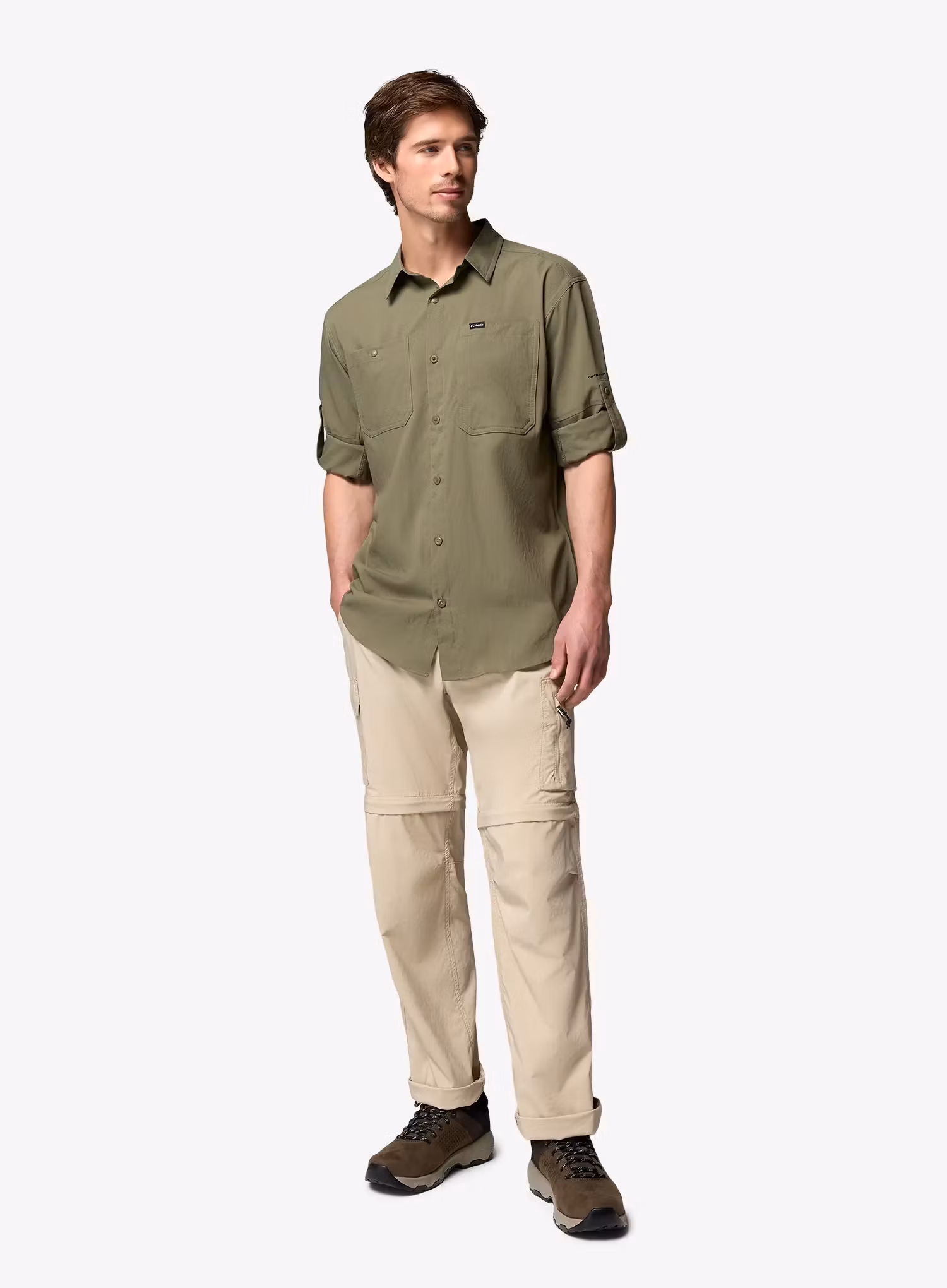 Košeľa Columbia Silver Ridge Utility II LS Shirt - stone green