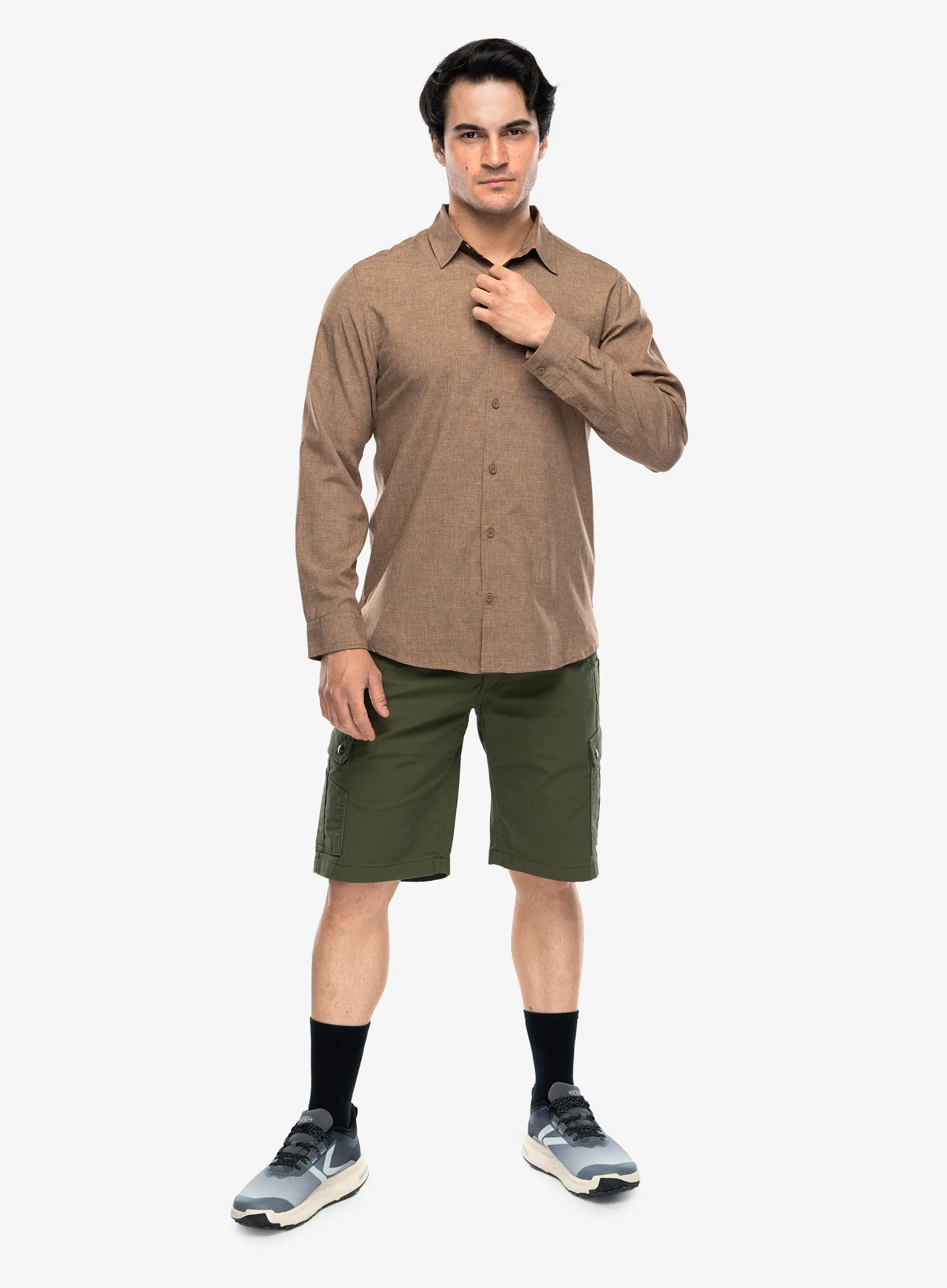 Košeľa proti komárom Royal Robbins Amp Lite II L/S - walnut htr