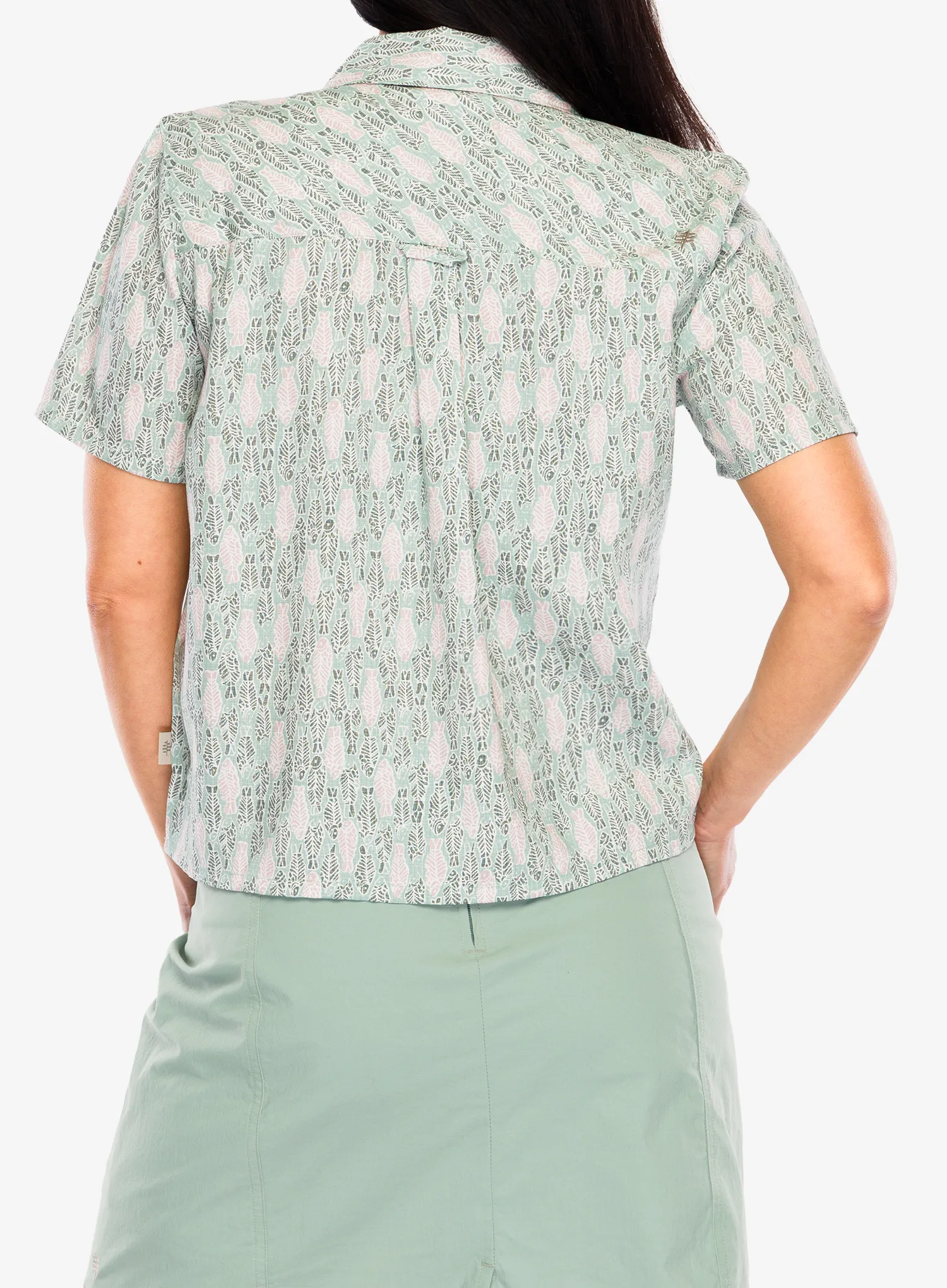 Dámska košeľa Royal Robbins Camino Pucker S/S - sage leaf fish pt