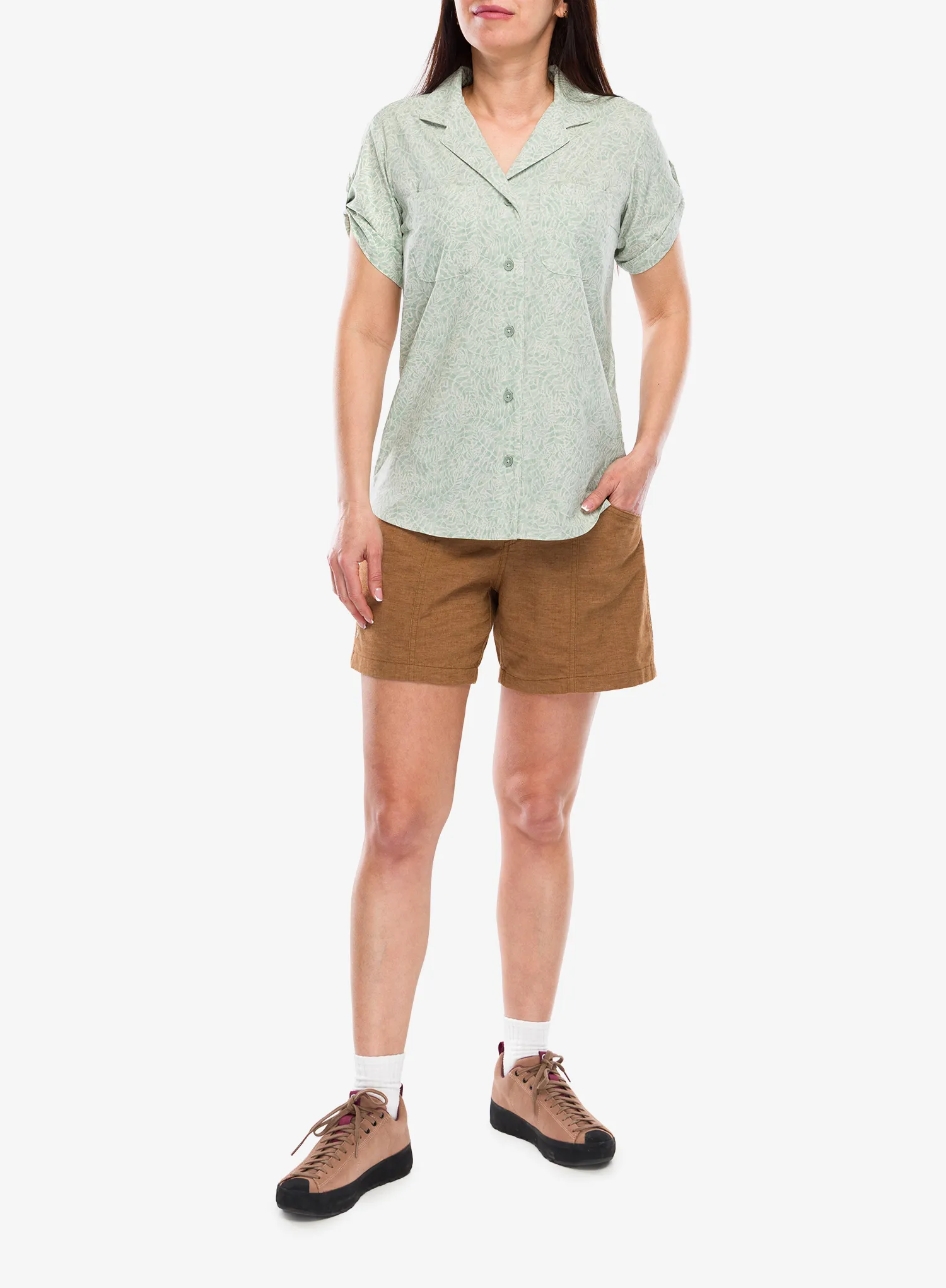Dámska košeľa Royal Robbins Spotless Evolution Meadow SS - sage leaf briar pt