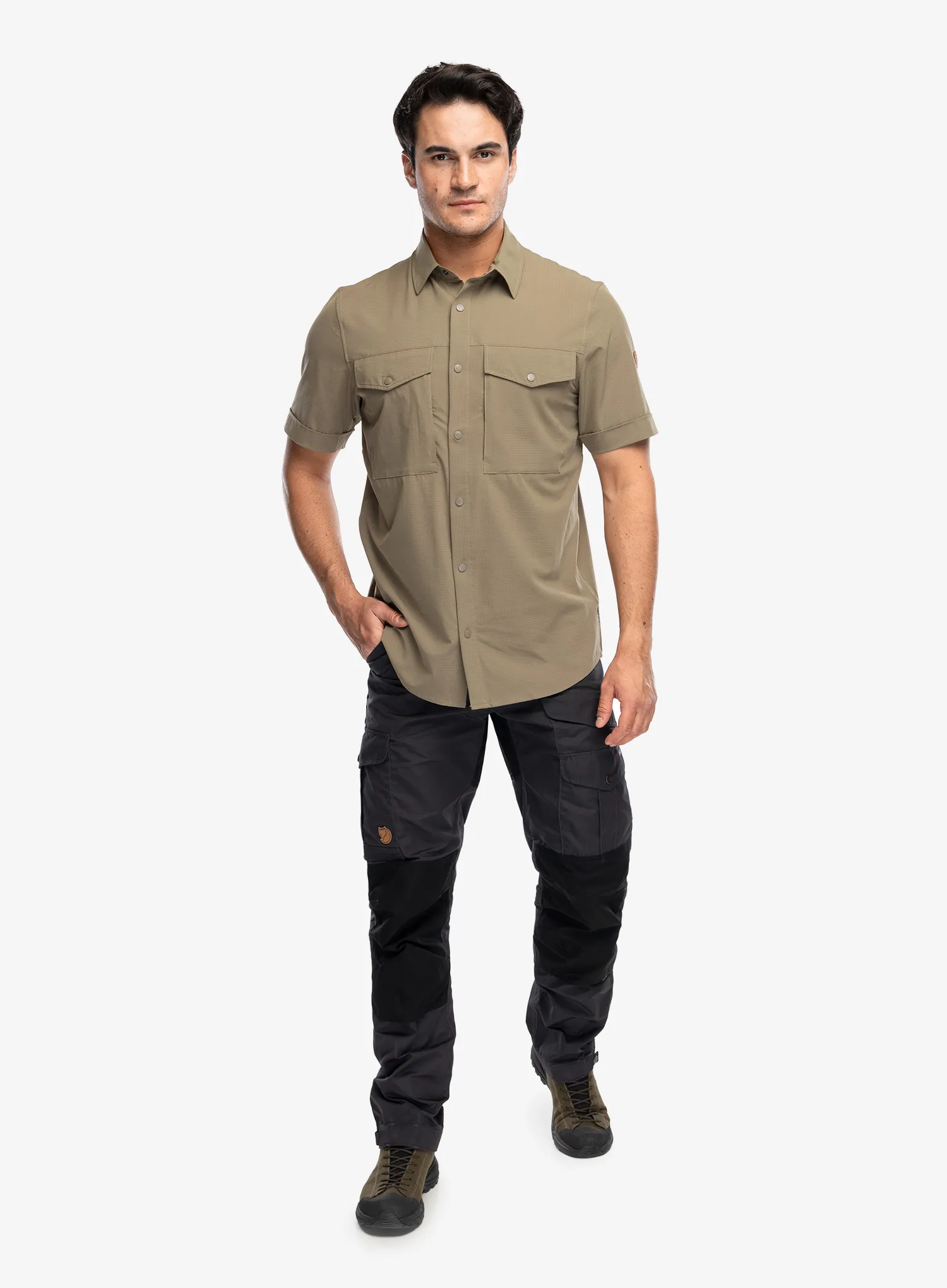 Turistická košeľa Fjallraven Abisko Trekking Shirt SS - light olive