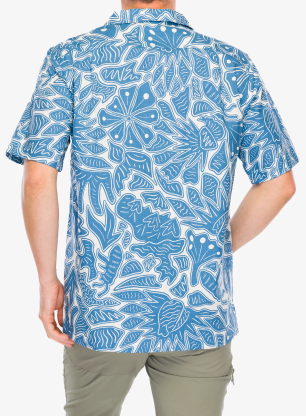 Turistická košeľa Patagonia Tropical Island Camp Shirt - bees and flowers/still blue