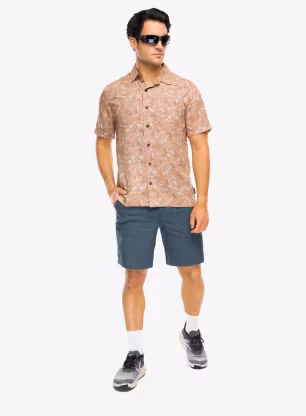 Turistická košeľa Royal Robbins Camino Pucker S/S - pecan dragonfly pt