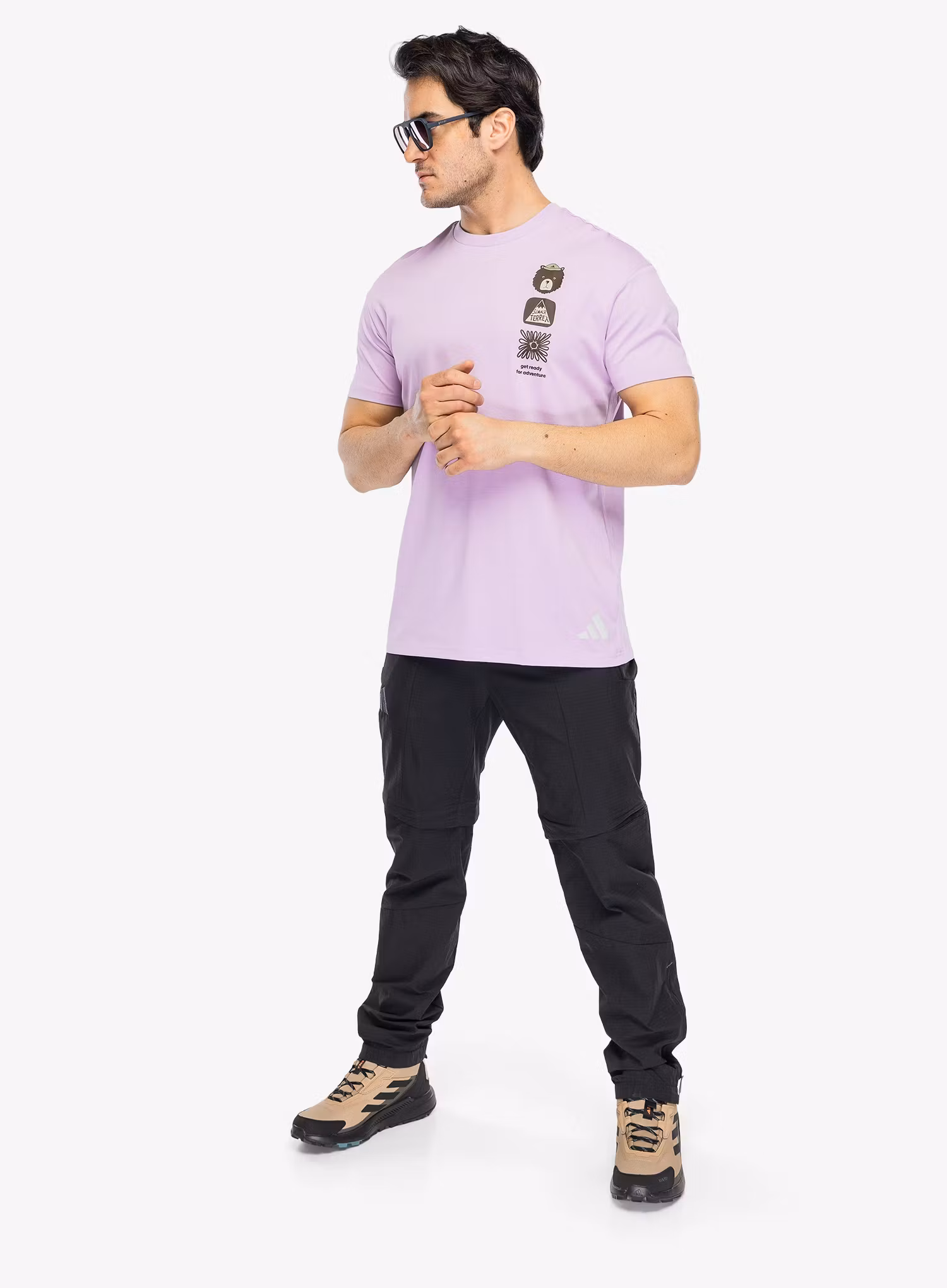 Bavlnené tričko adidas TERREX Multi Graphic T-shirt - powder plum