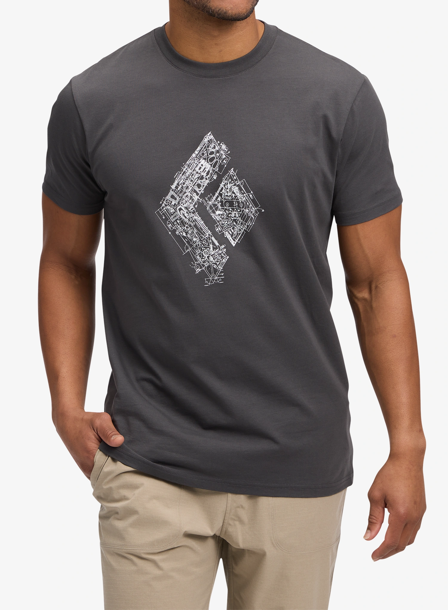 Bavlnené tričko Black Diamond Engineered Diamond SS Tee - anthracite