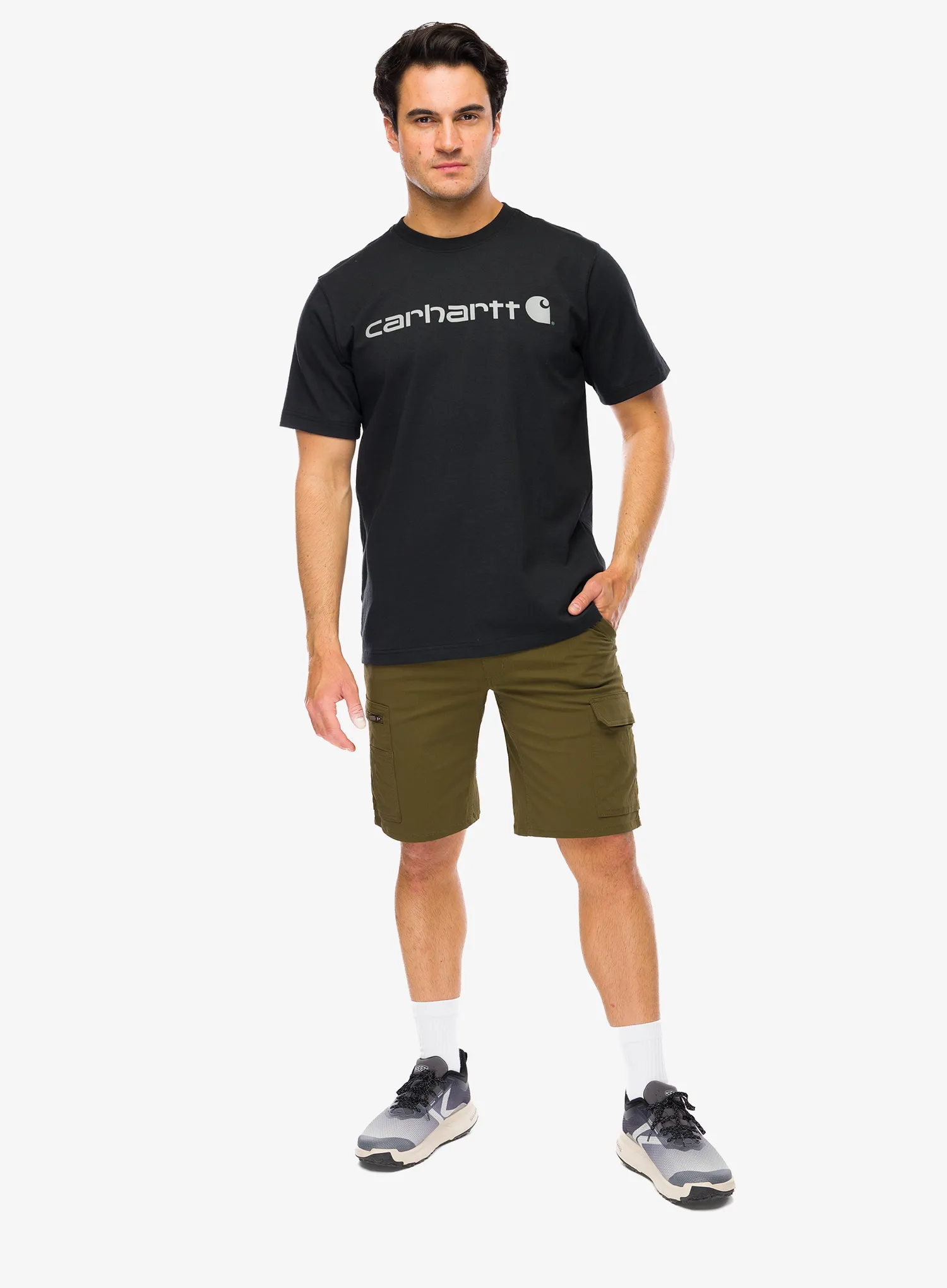 Bavlnené tričko Carhartt Dearborn Relaxed Logo T-Shirt - black/gray