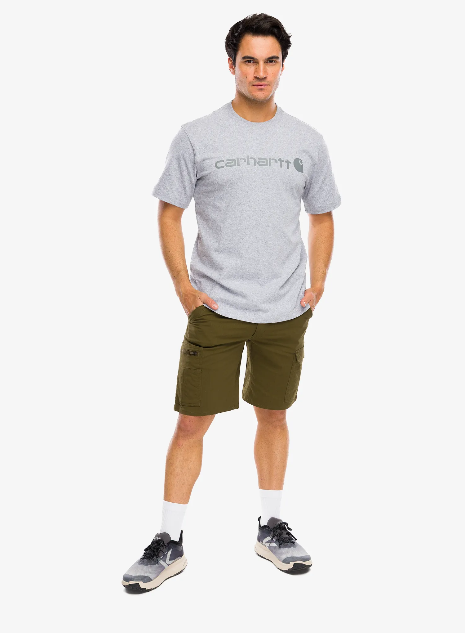 Bavlnené tričko Carhartt Dearborn Relaxed Logo T-Shirt - heather gray/gray