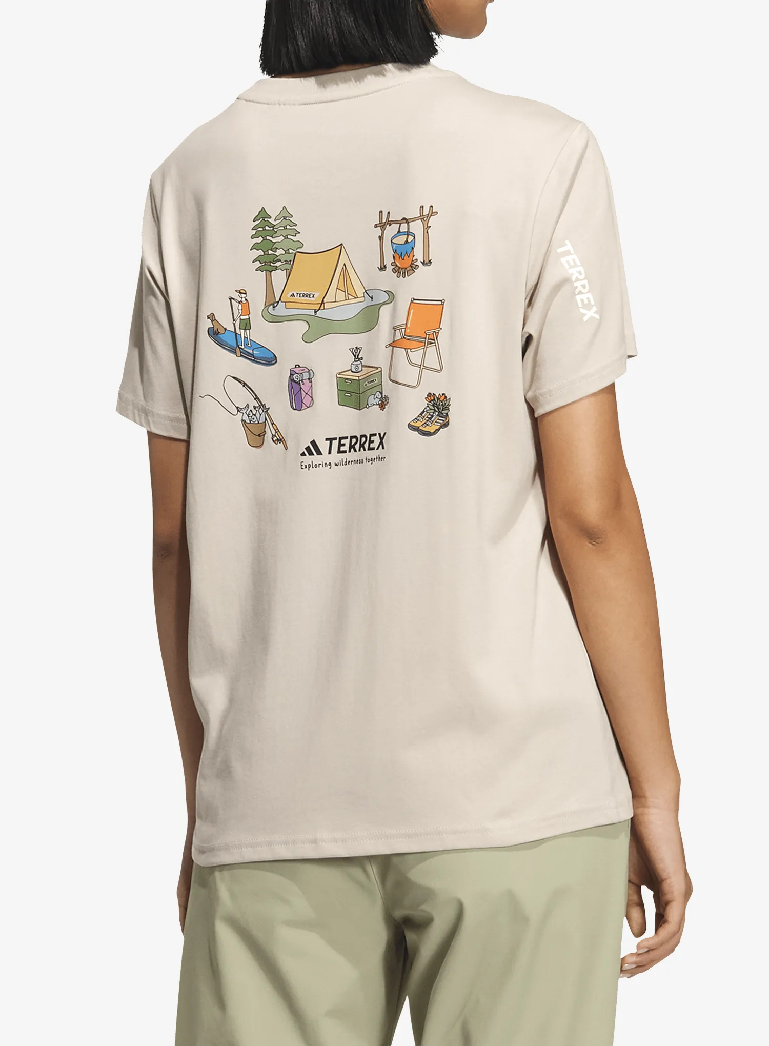 Bavlnené tričko dámske adidas TERREX Xploric Polygiene Graphic T-shirt - wonder taupe