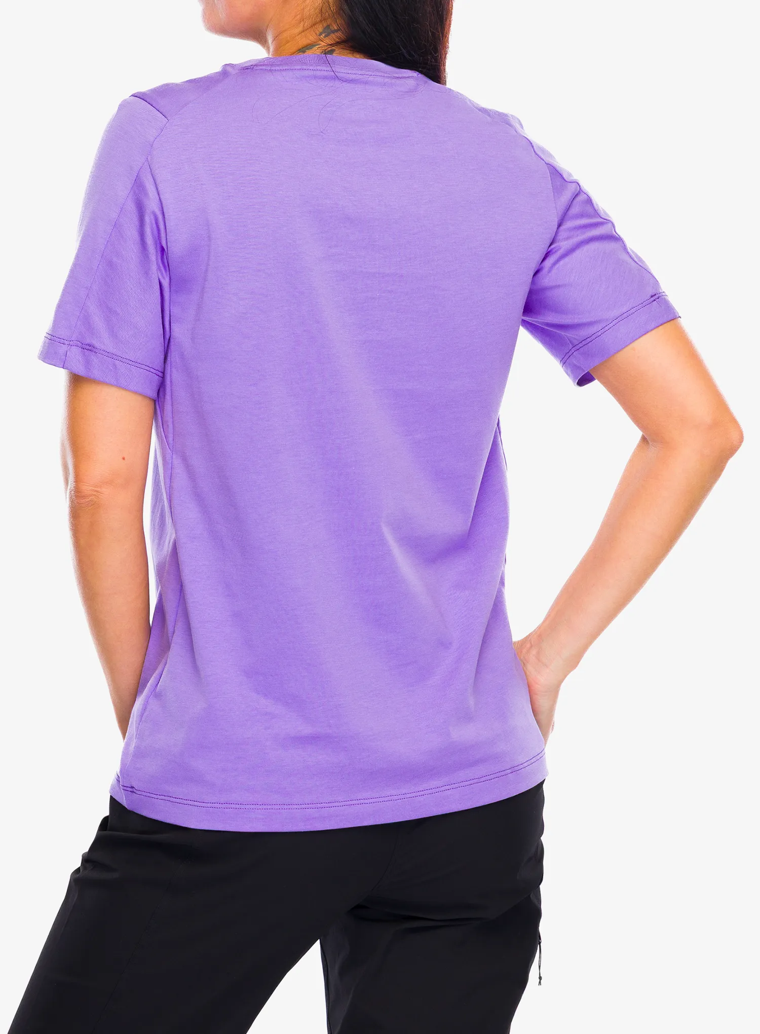 Bavlnené tričko dámske Arcteryx Kragg SL Cotton Emblem Crew SS - aster