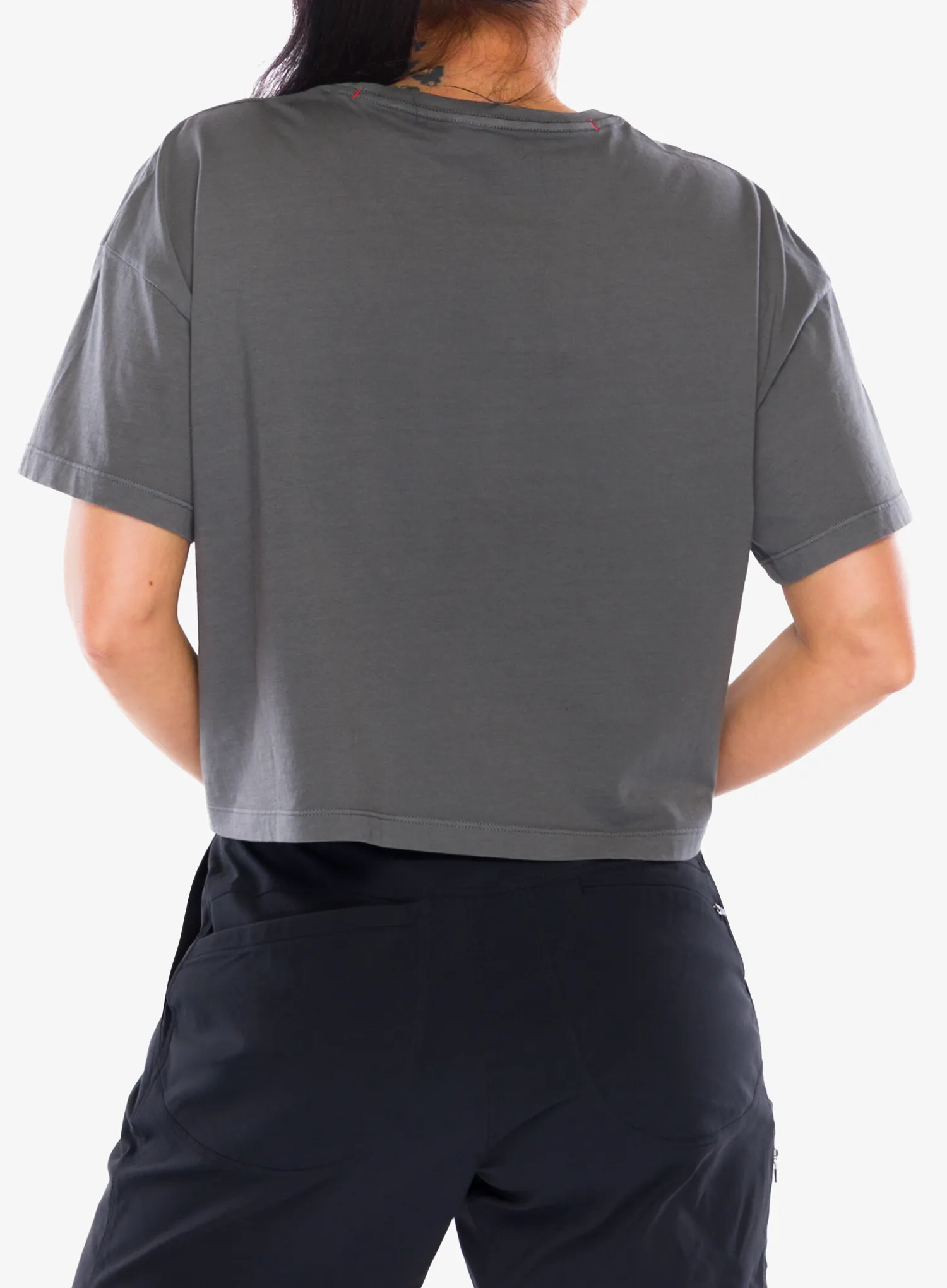 Bavlnené tričko dámske Black Diamond Diamond Crop SS Tee - charcoal