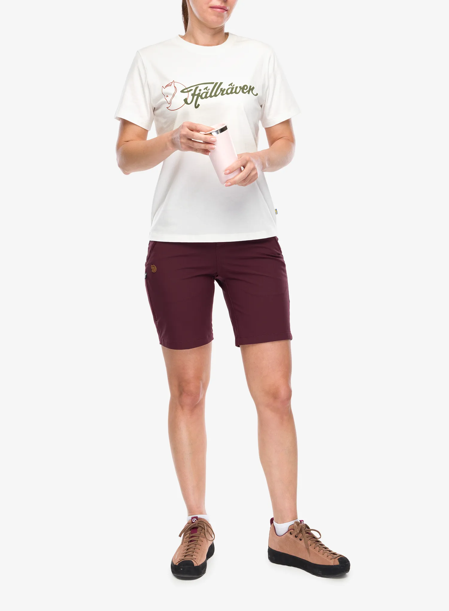 Bavlnené tričko dámske Fjallraven Archive Logo T-shirt - eggshell
