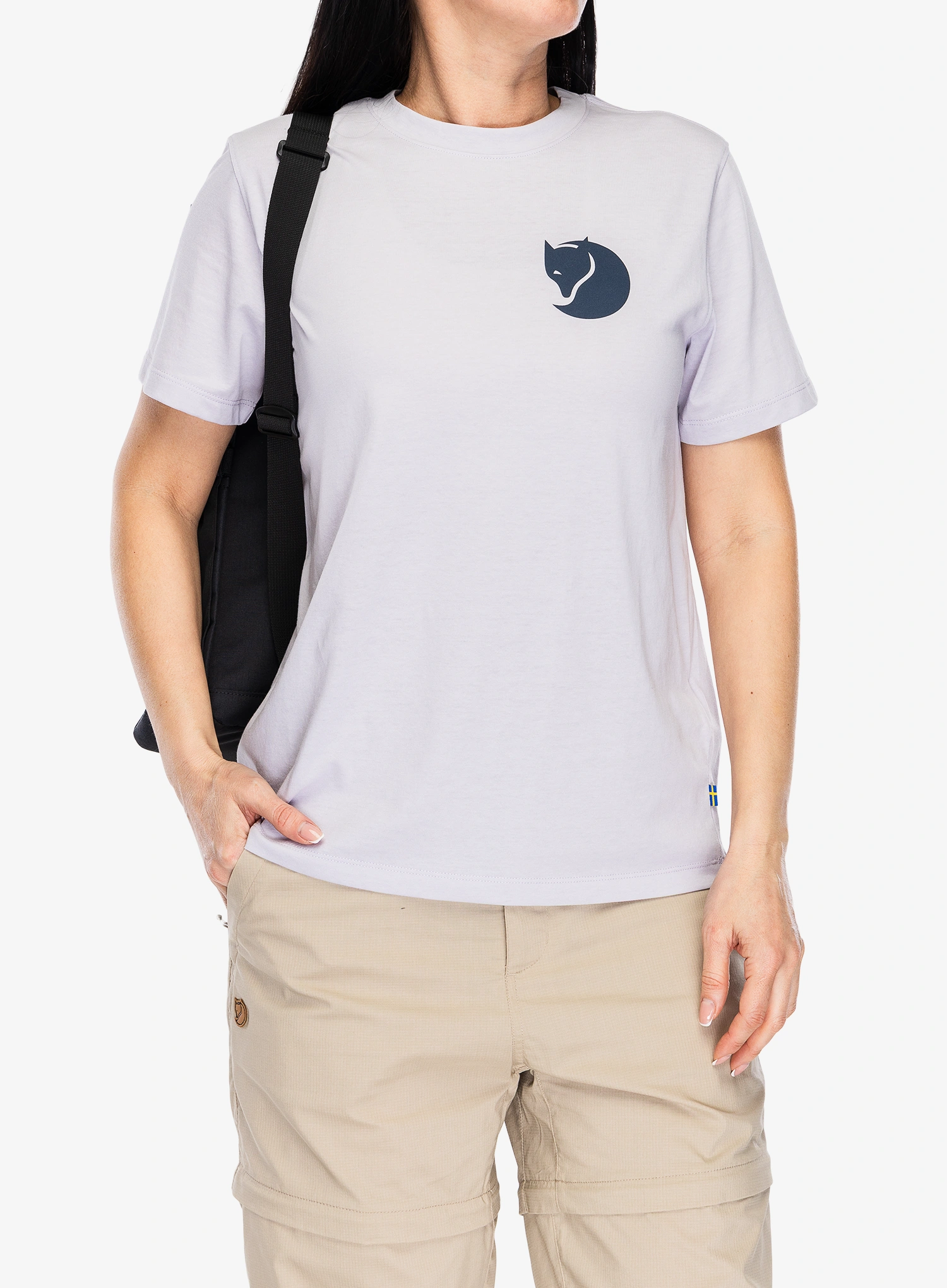 Bavlnené tričko dámske Fjallraven Fox Boxy Logo Tee - lavender mist