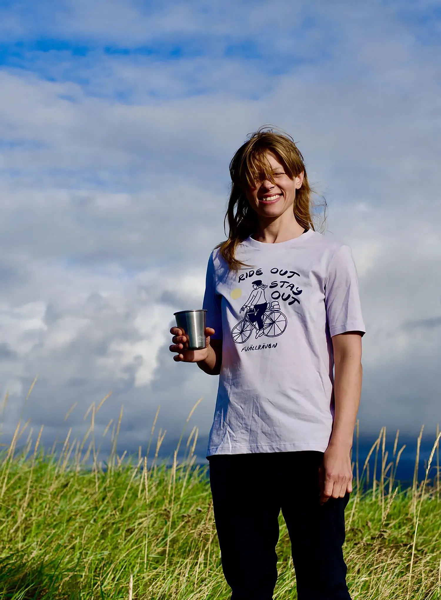 Bavlnené tričko dámske Fjallraven Hoja Ivag T-shirt - lavender mist