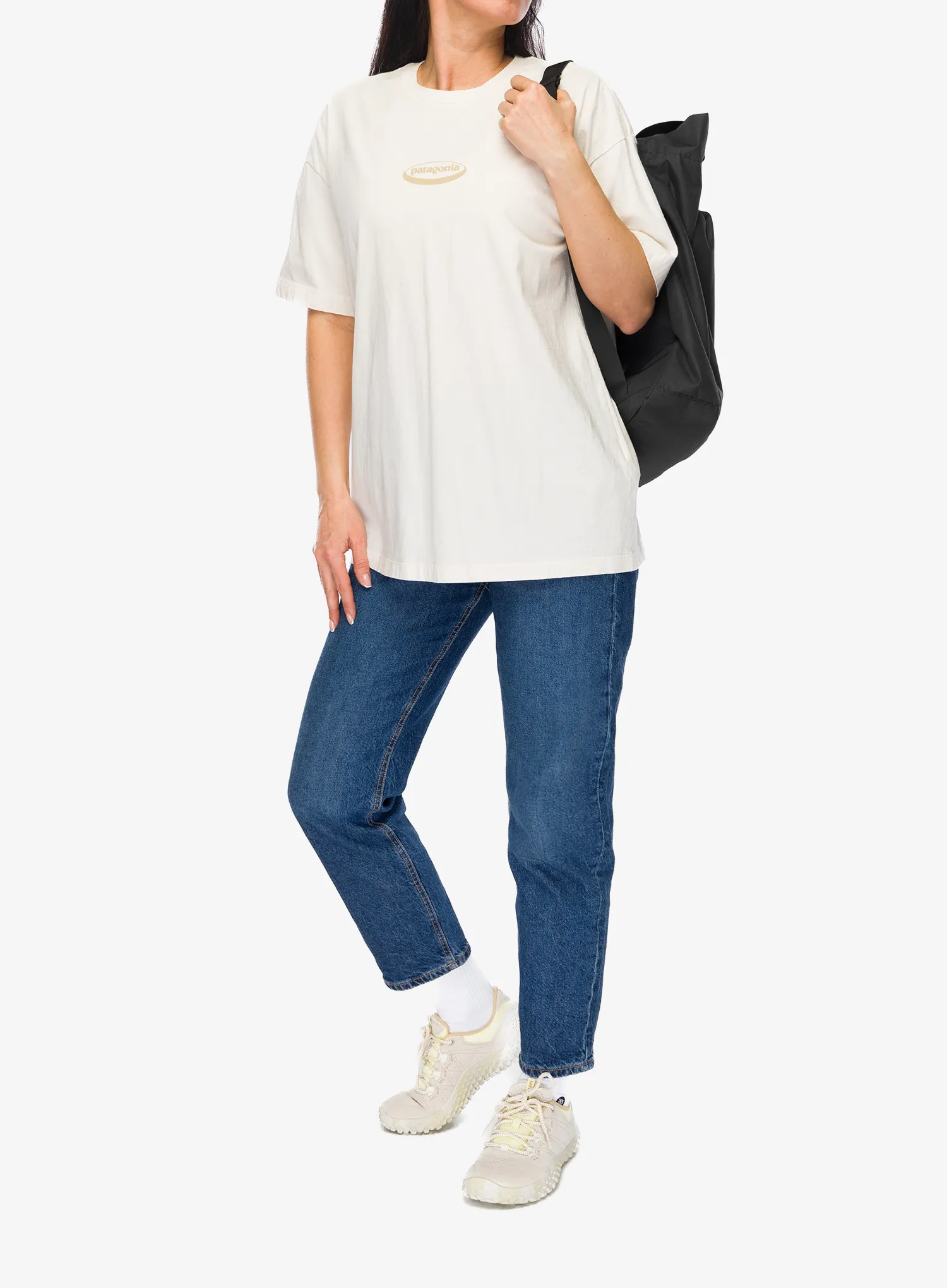 Bavlnené tričko dámske Patagonia 95 Oval Logo Oversized T-Shirt - undyed natural