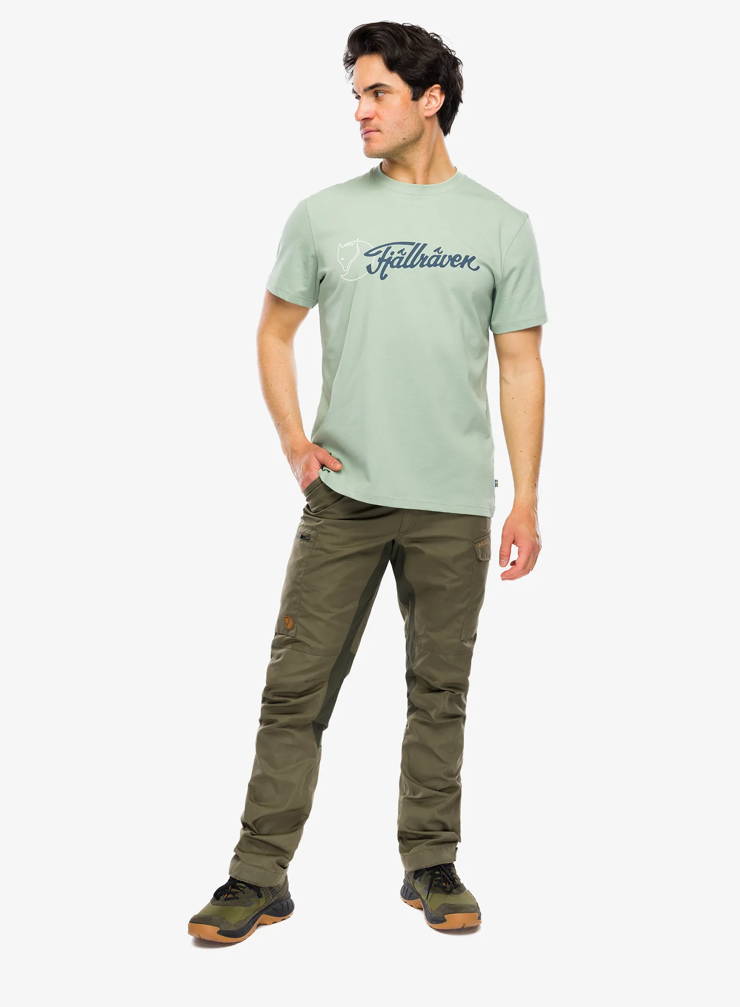 Bavlnené tričko Fjallraven Archive Logo T-Shirt - misty green