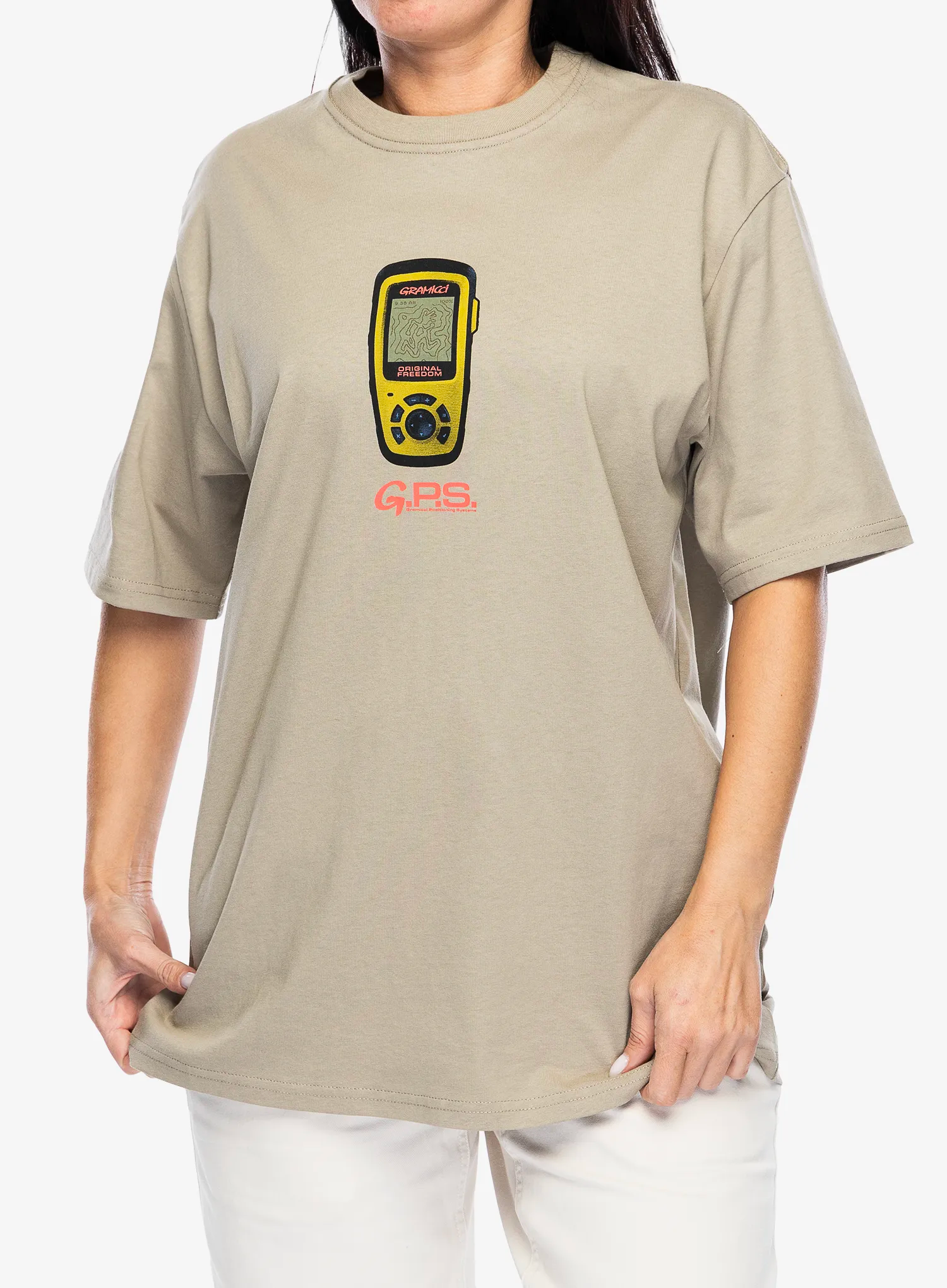 Bavlnené tričko Gramicci Gps Tee - smoky sand