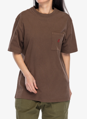 Bavlnené tričko Gramicci One Point Tee Pigment Dyed - brown pigment
