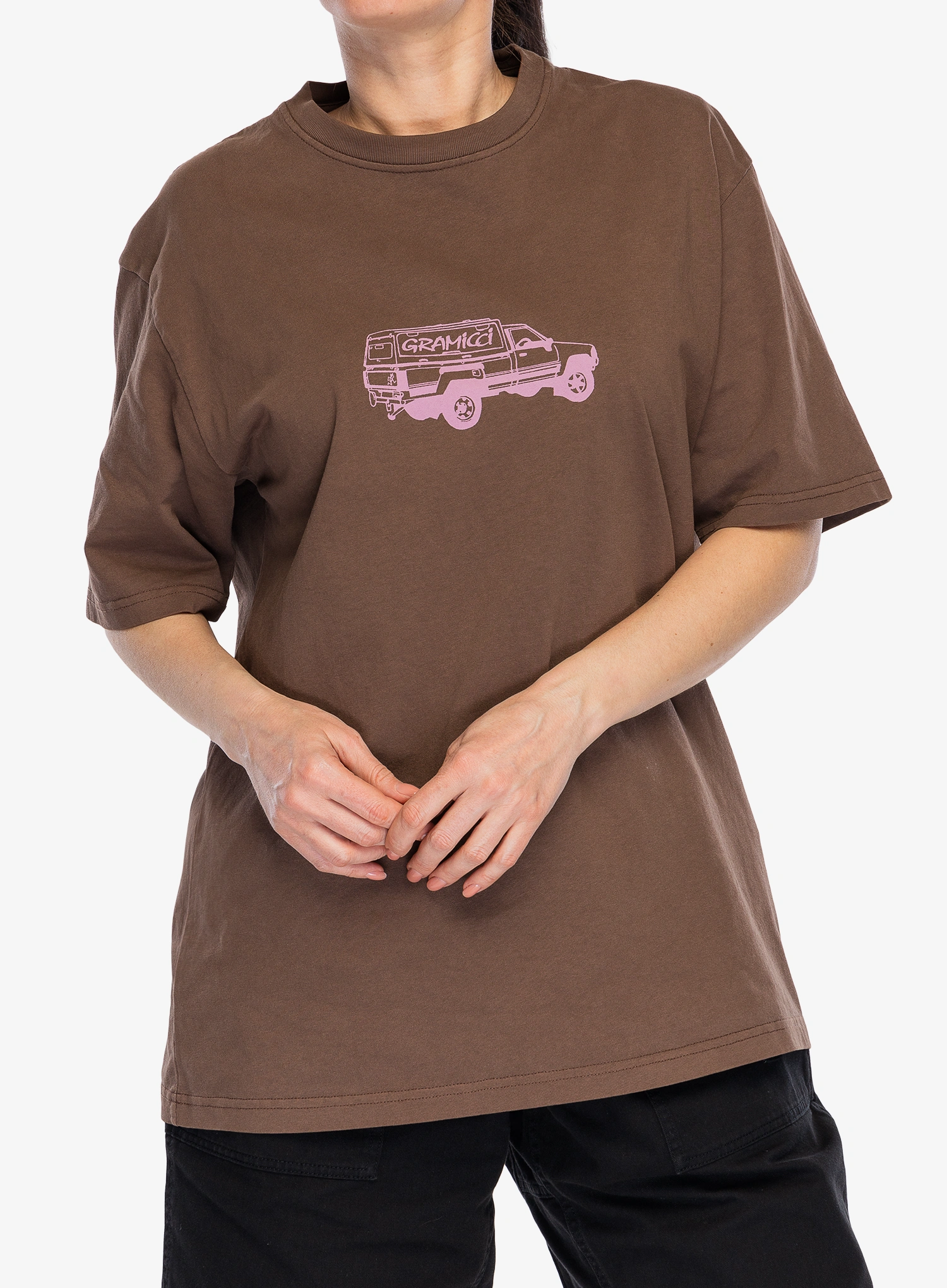 Bavlnené tričko Gramicci Truck Tee - brown pigment