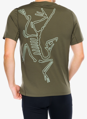 Bežecké tričko Arcteryx Cormac ArcBird Logo SS - tatsu heather/stone green