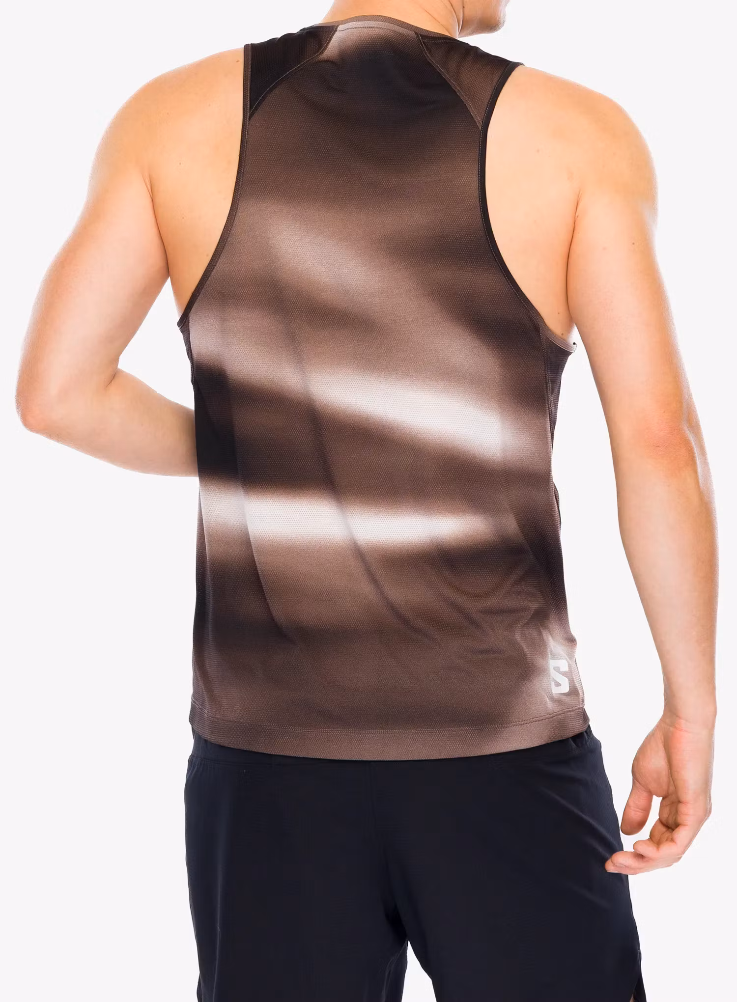 Bežecké tričko Salomon Shakeout Core Tank GFX - coffee black
