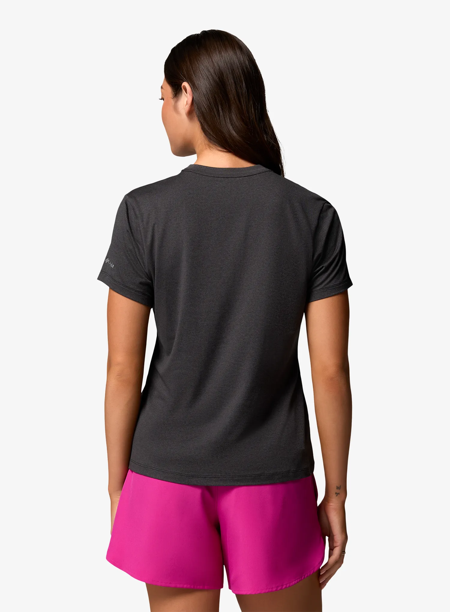 Dámske tričko Columbia Parsons Point S/S Graphic Tee - black heather/splattered