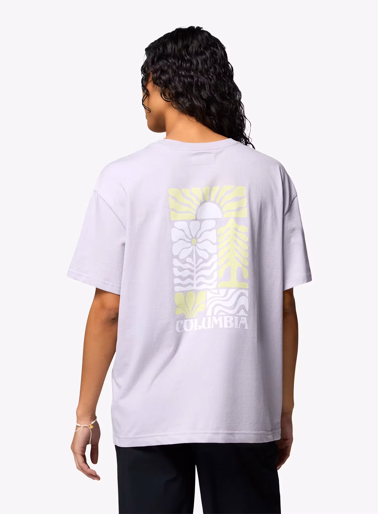 Dámske tričko Columbia Rolling Bend Graphic Oversized Tee - lavender pearl/floral groove