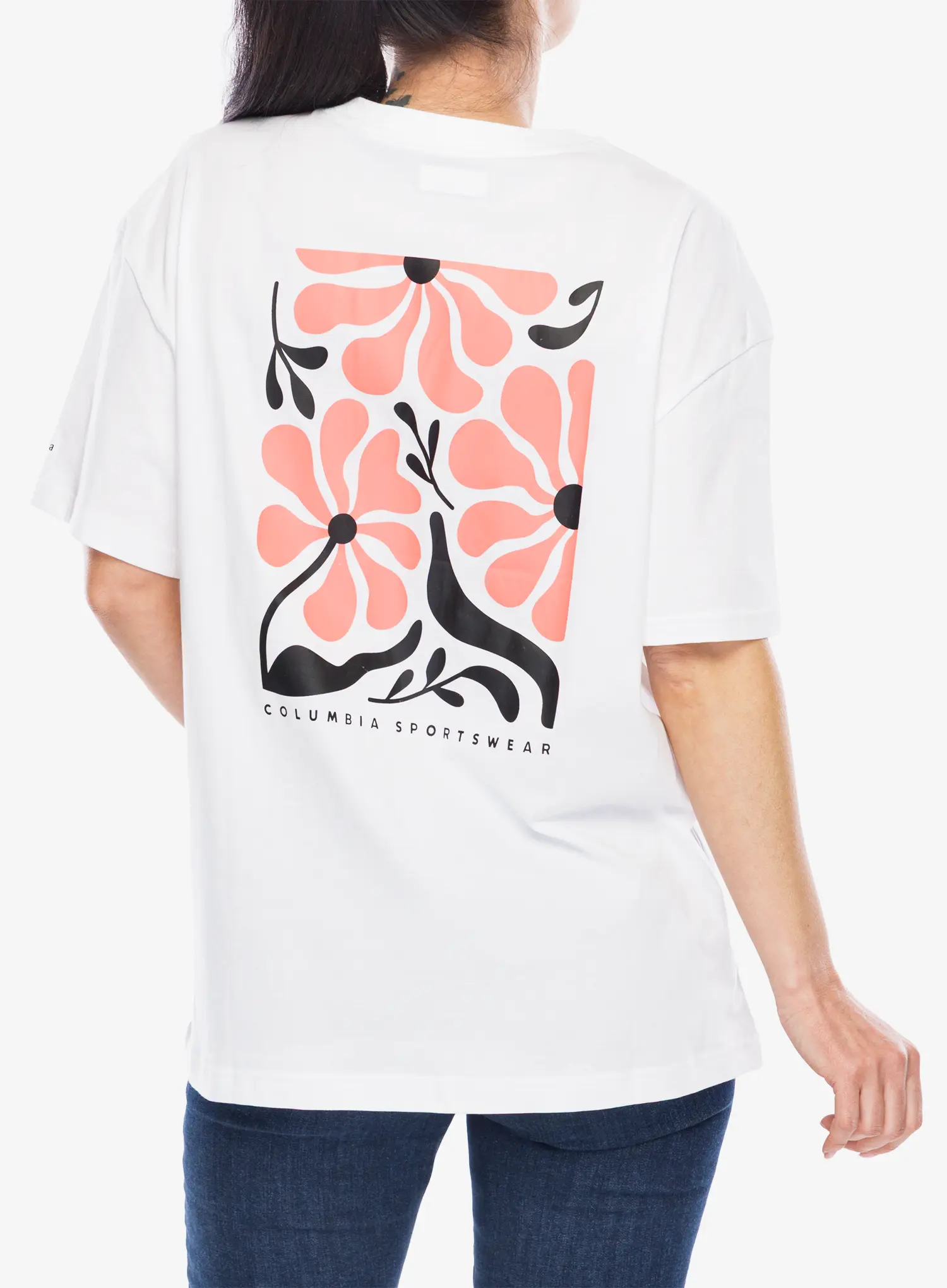 Dámske tričko Columbia Rolling Bend Graphic Oversized Tee - white/floral fun