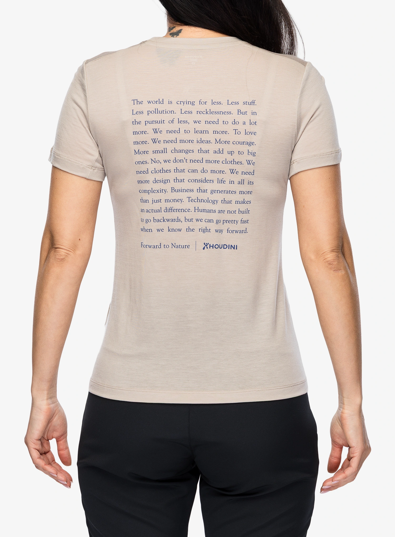 Dámske tričko Houdini Tree Message Tee - sandstorm/ftn mani