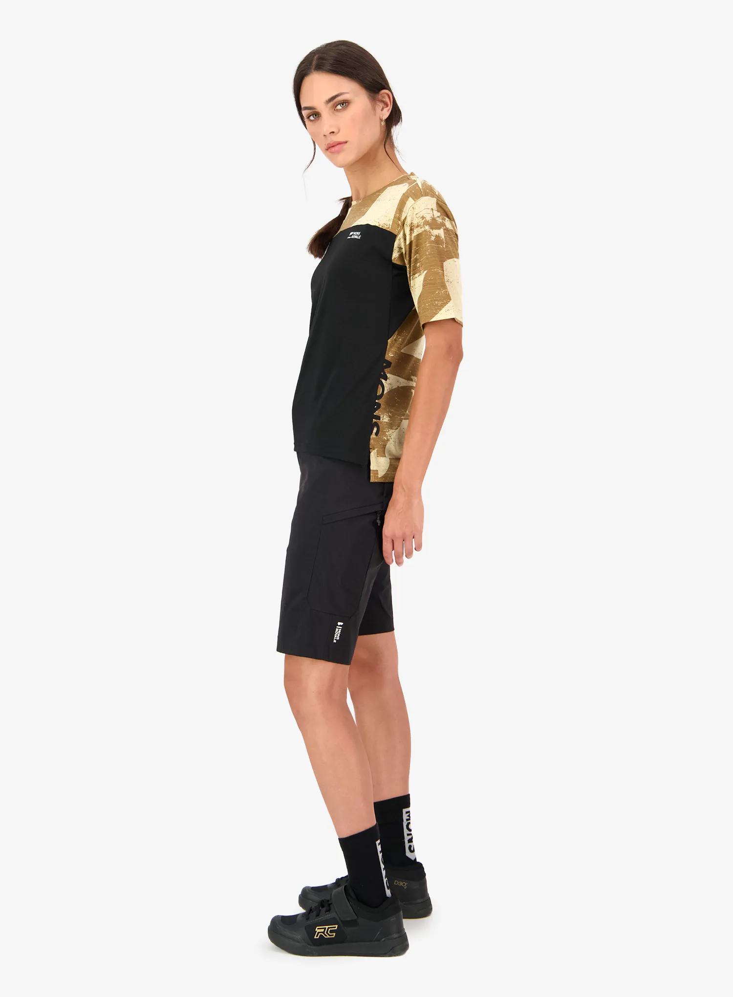 Dámske tričko Mons Royale Diversion Merino Bike Jersey Short Sleeve - mr grunge/black