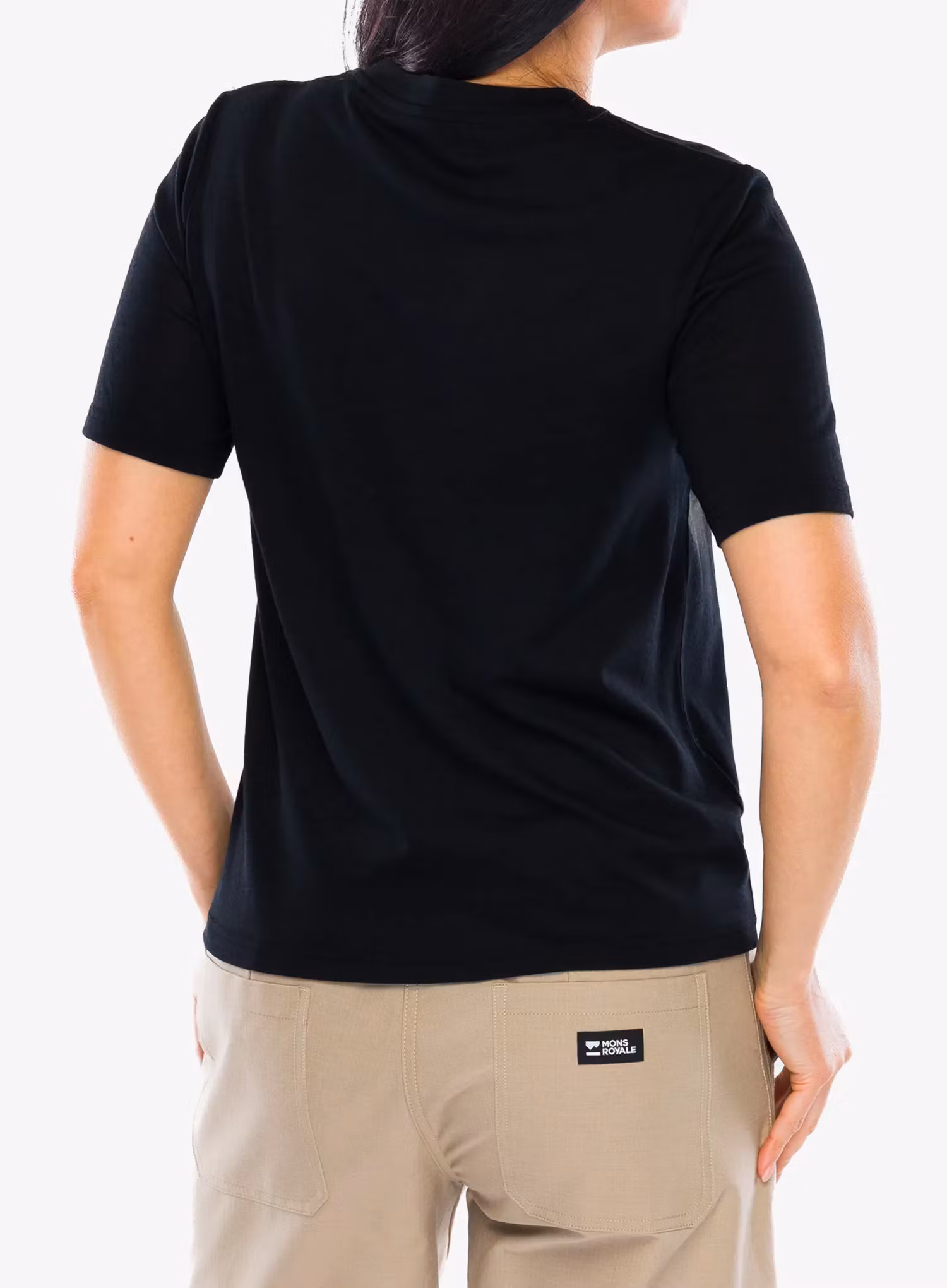 Dámske tričko Mons Royale Icon Merino Air-Con Relaxed Tee - black