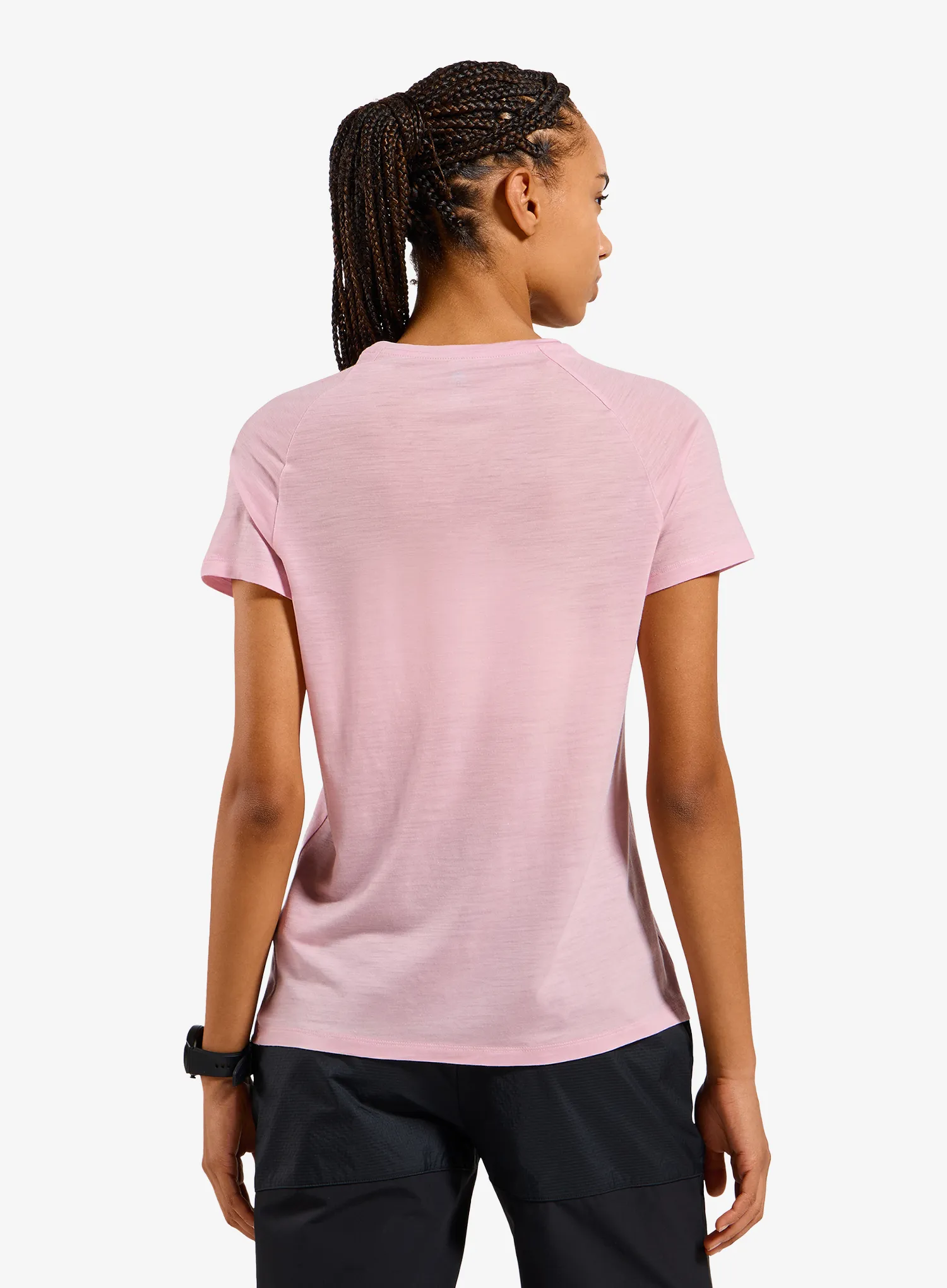 Dámske tričko Odlo Merino Tencel Hyper Map Crew Neck S/S - hyper pink