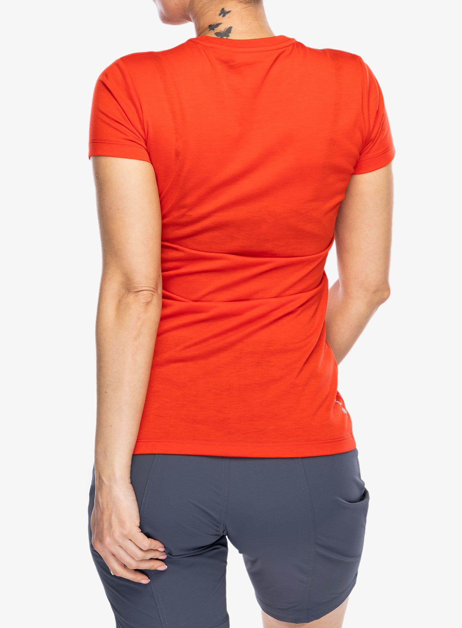 Dámske tričko Salewa Solid Dry S/S Tee - flame new logo