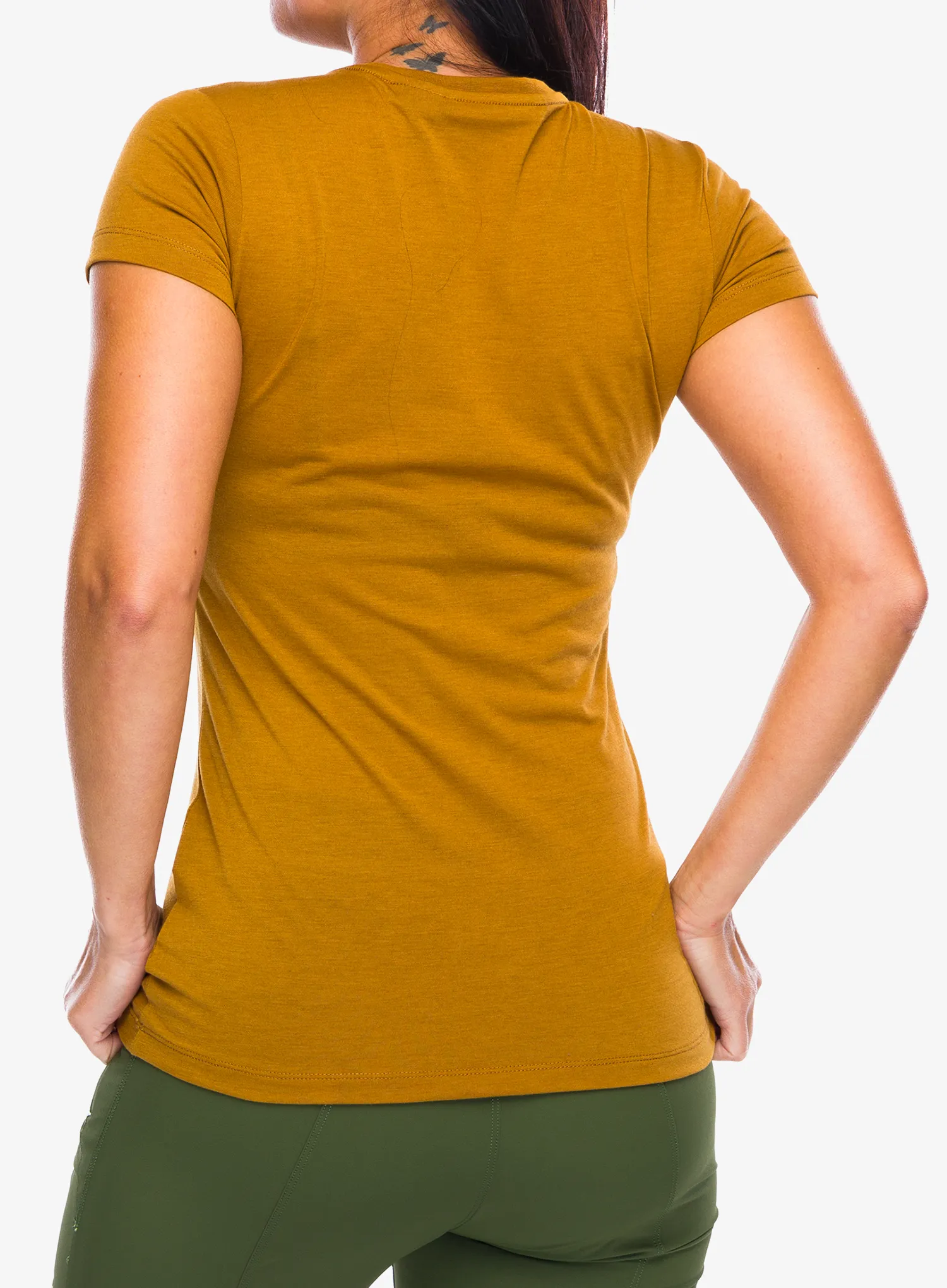 Dámske tričko Salewa Solid Dry S/S Tee - golden brown new logo